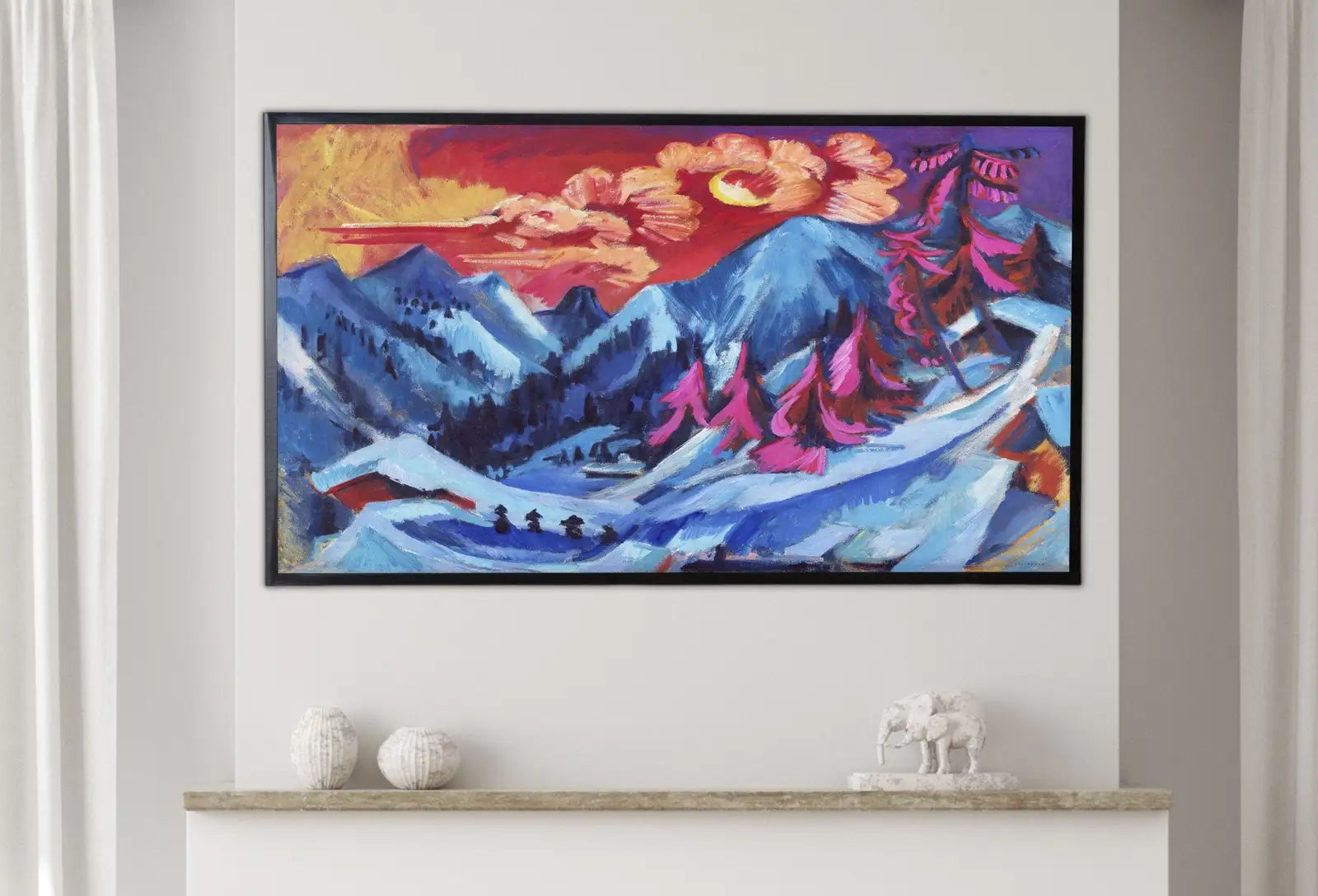 Included artwork preview showing first selection of artworks from Samsung Frame TV Art 4K Vintage Abstract Mountain Landscape Wall Art. Instant Download Mountain Vintage Painting. Wall Art for the Frame TV.