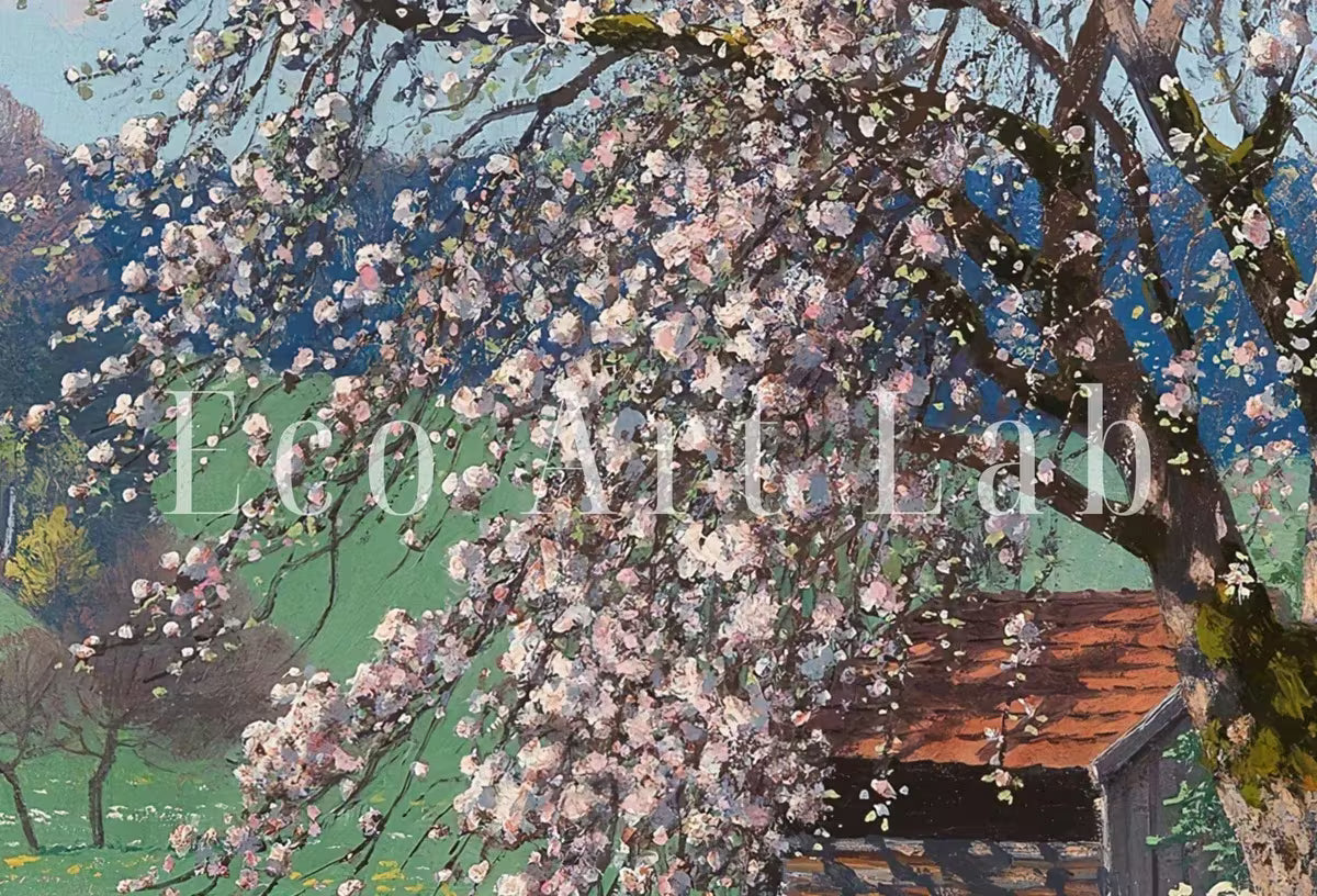 Samsung Frame TV Art 4K Vintage Spring Landscape Painting. Instant Download Spring Meadow Landscape. Wall Art for Frame TV. Vintage Wall Art – Frame TV  Art