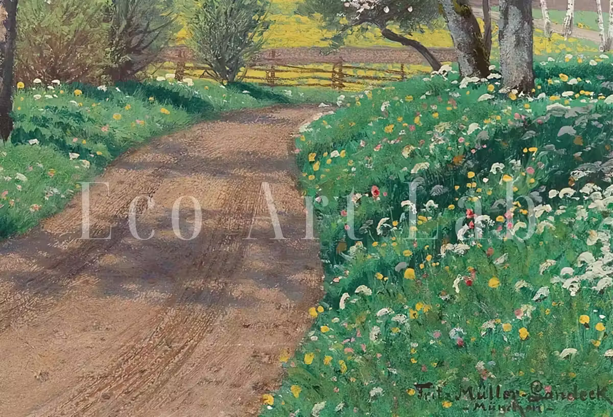 Samsung Frame TV Art 4K Vintage Spring Landscape Painting. Instant Download Spring Meadow Landscape. Wall Art for Frame TV. Vintage Wall Art – Frame TV  Art