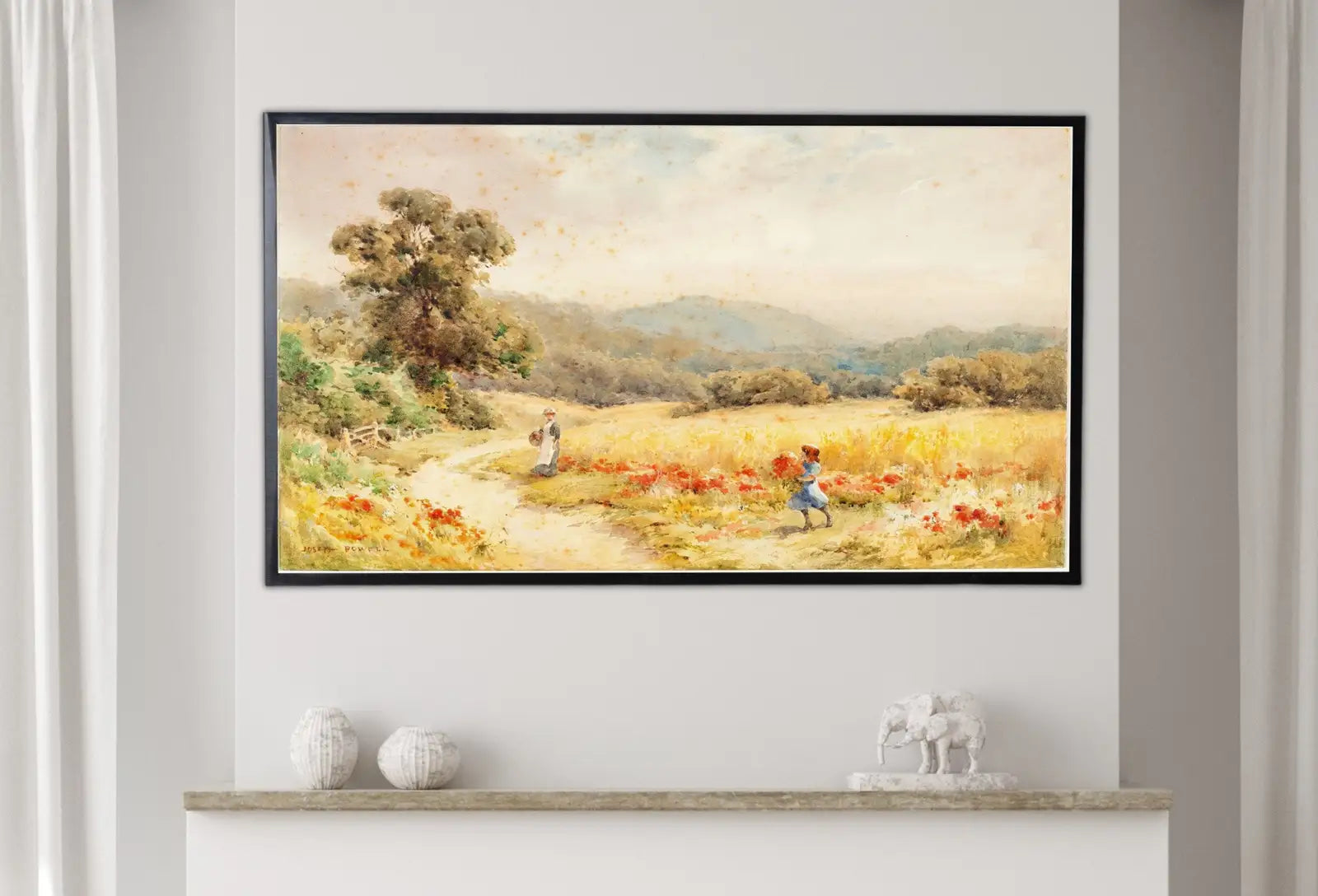 Included artwork preview showing first selection of artworks from Samsung Frame TV Art 4K Vintage Summer Landscape Painting. Instant Download Colorful Summer Art for the Frame TV. Landscape Art for TV.