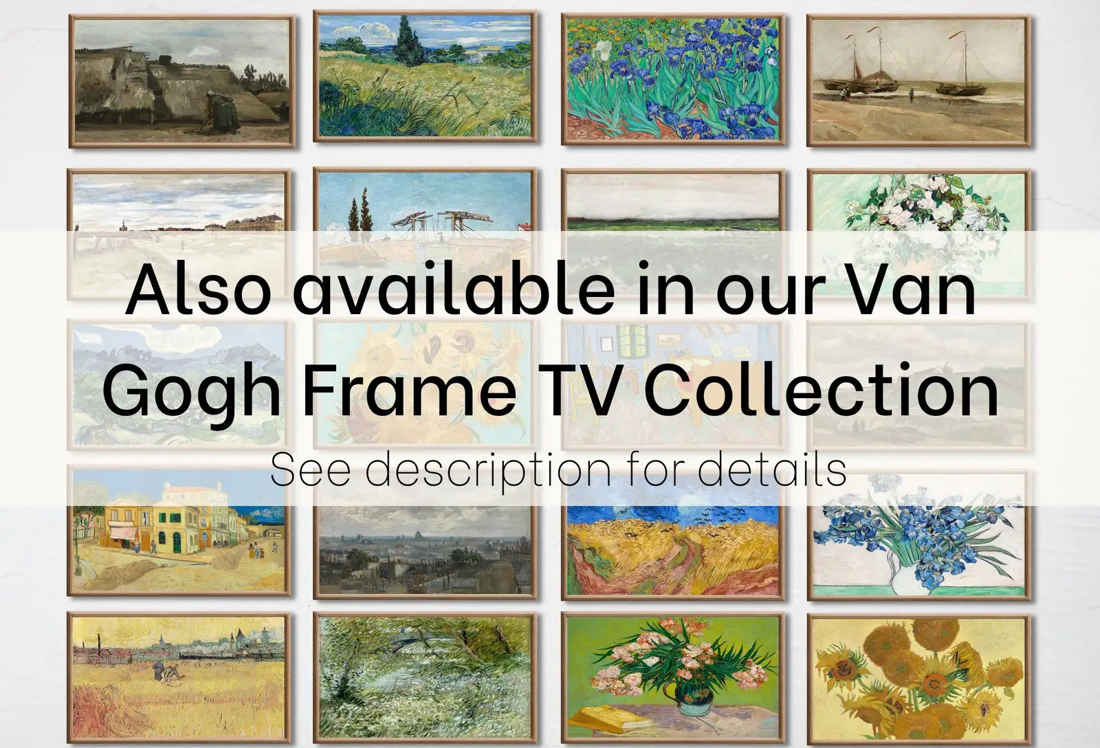 Second included artwork preview from Samsung Frame TV Art 4K Wheat field w/ View of Arles Famous Painting by Vincent van Gogh. Instant Download Art for the Frame TV. Vintage Art featuring various scenes.