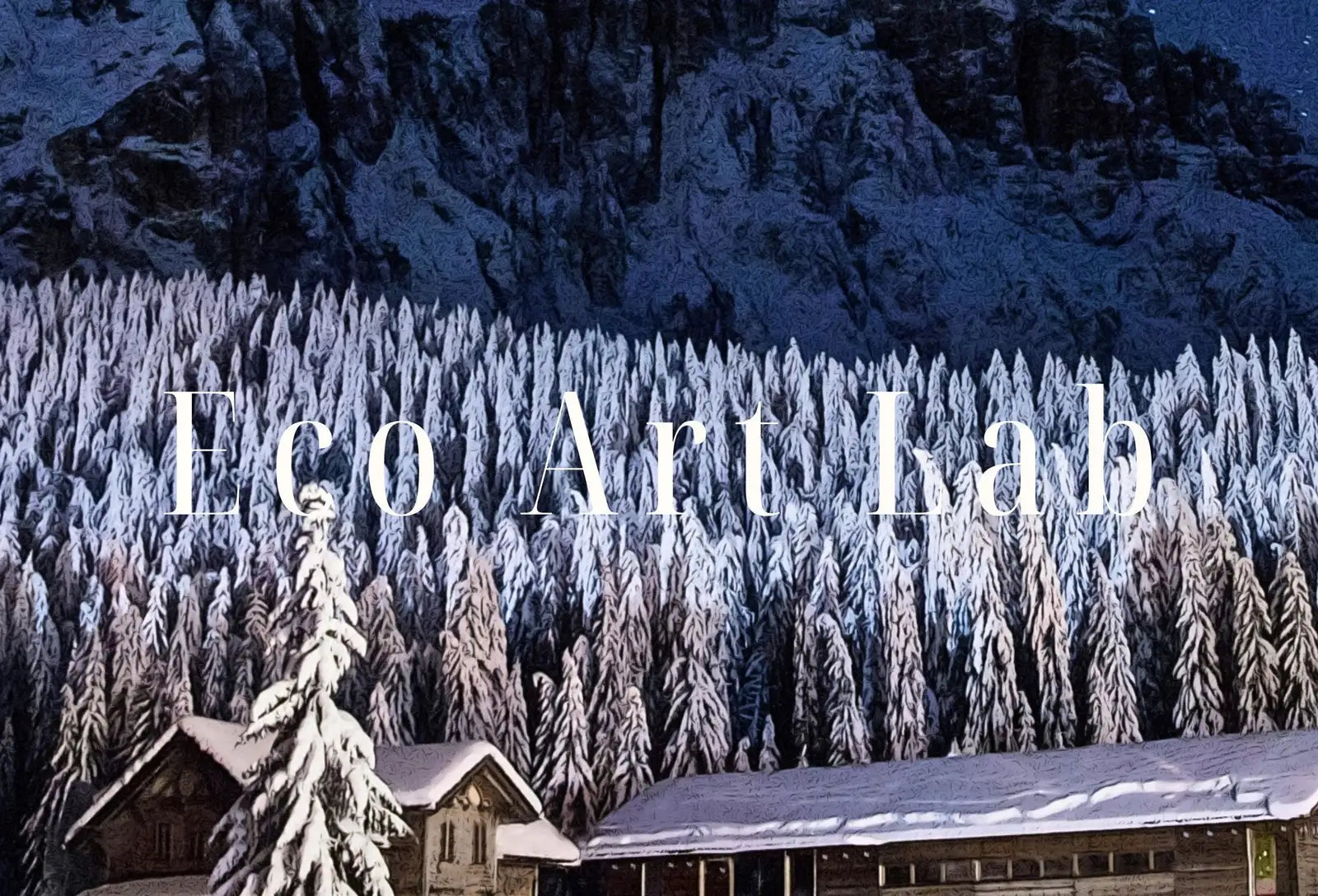 Included artwork preview showing first selection of artworks from Samsung Frame TV Art 4K Winter Cabin. Snowy Mountains at Night. Landscape Digital Painting. Instant Download Winter Art for Samsung Frame TV.