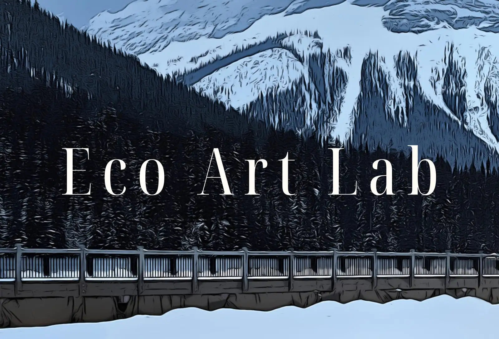 Detail view of artwork from Samsung Frame TV Art 4K Winter Log Cabin in Snowy Mountains. Landscape Digital Painting. Instant Download Winter Art for Samsung Frame TV. (variation 1)