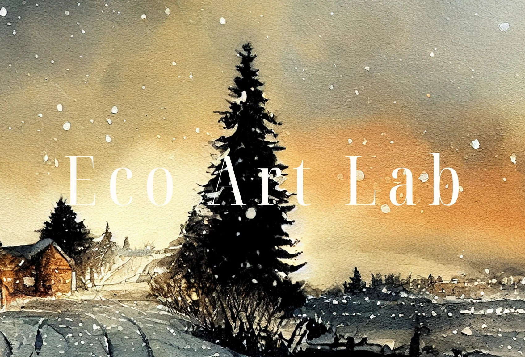 Included artwork preview showing first selection of artworks from Samsung Frame TV Art 4K Winter Rustic Country Sunset Landscape Watercolor Painting. Instant Download Art for Frame TV. Nature Art for TV.