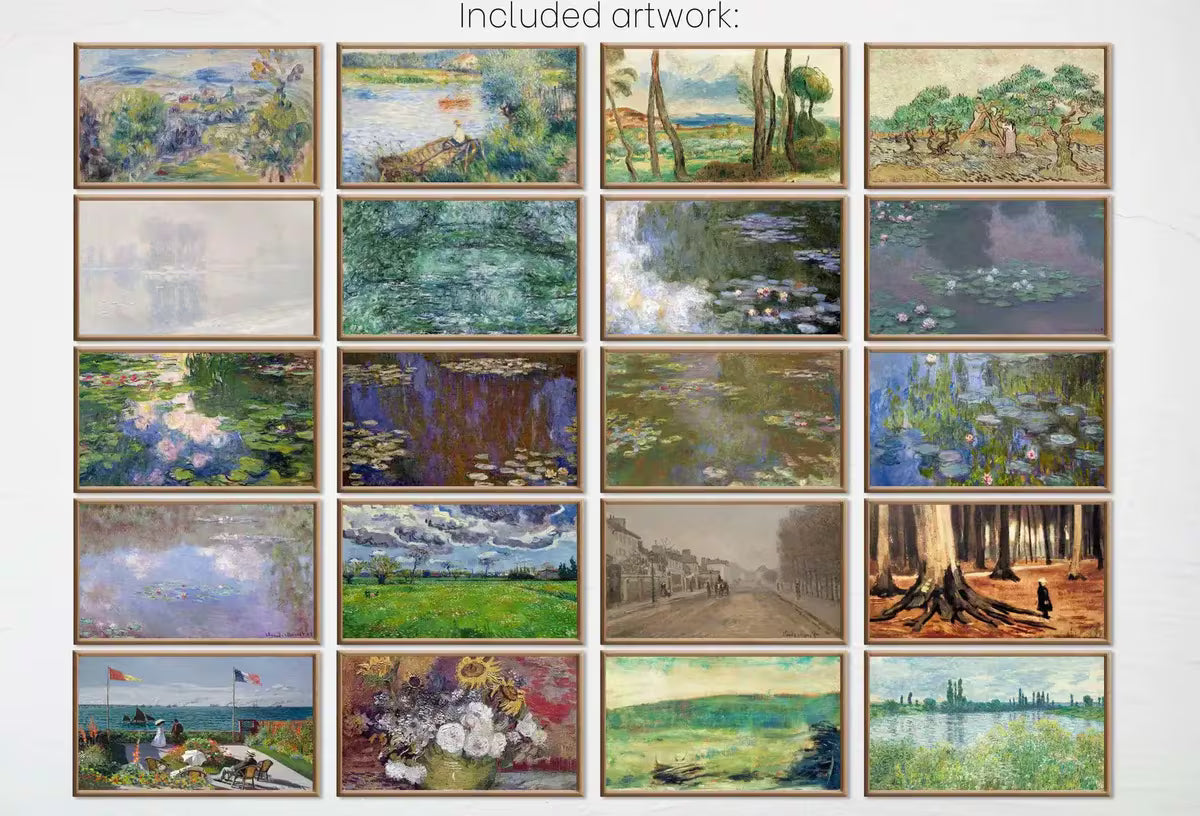 Samsung Frame TV Impressionist Art| Van Gogh, Renoir, Claude Monet Wall Art | 40 Masterpieces Instant Download for the Frame TV (Set III) – Frame TV Art Set