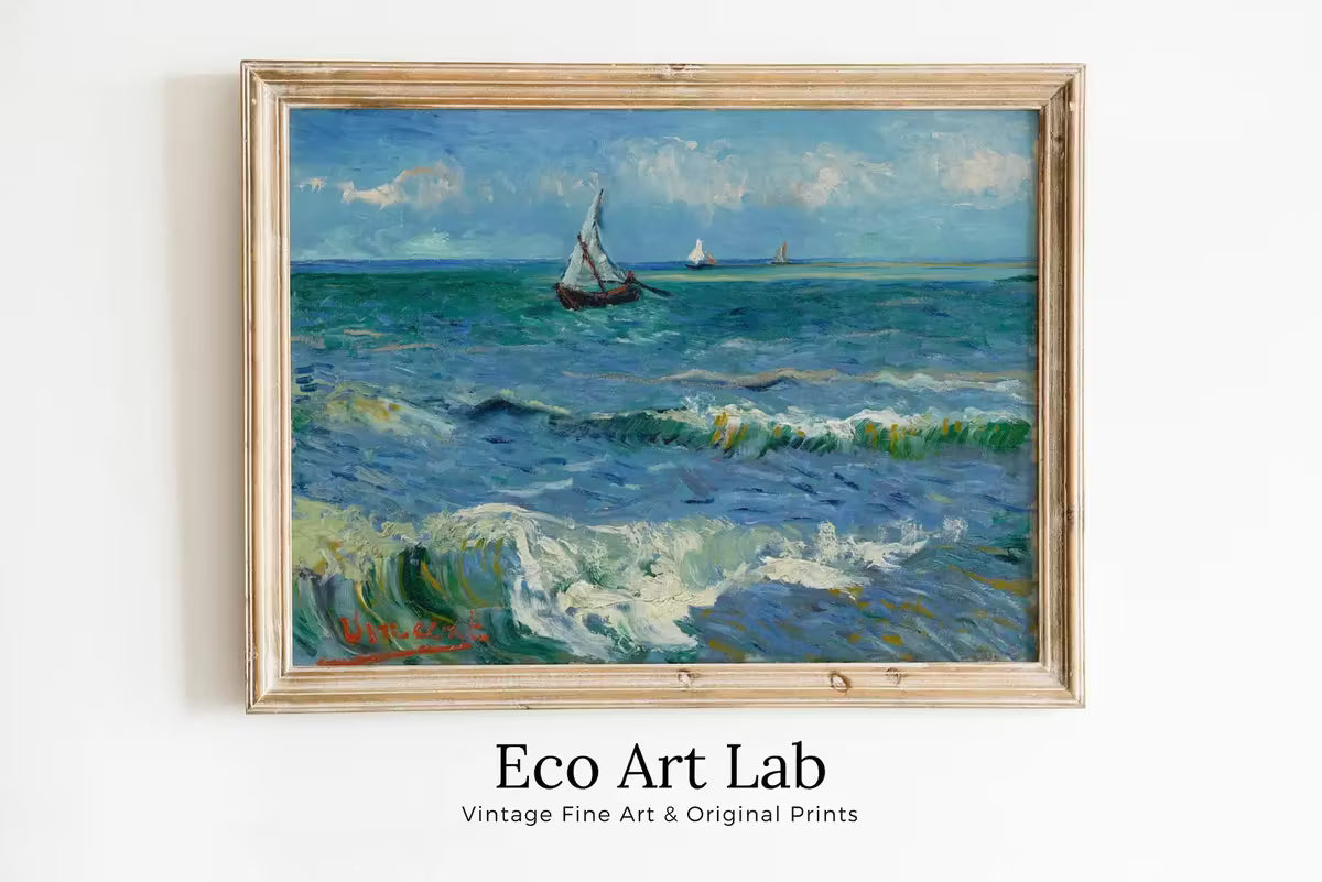 Seascape with Boats. Vincent van Gogh Printable Famous Art Print. Instant Download van Gogh Print. Vintage Nautical Painting. Fine Art Print – Printable Wall Art