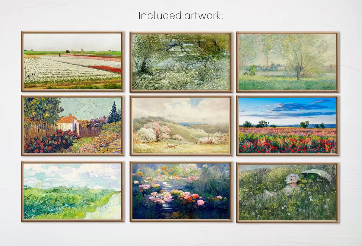 Set of 15 Samsung Frame TV 4K Art. Spring Wall Art