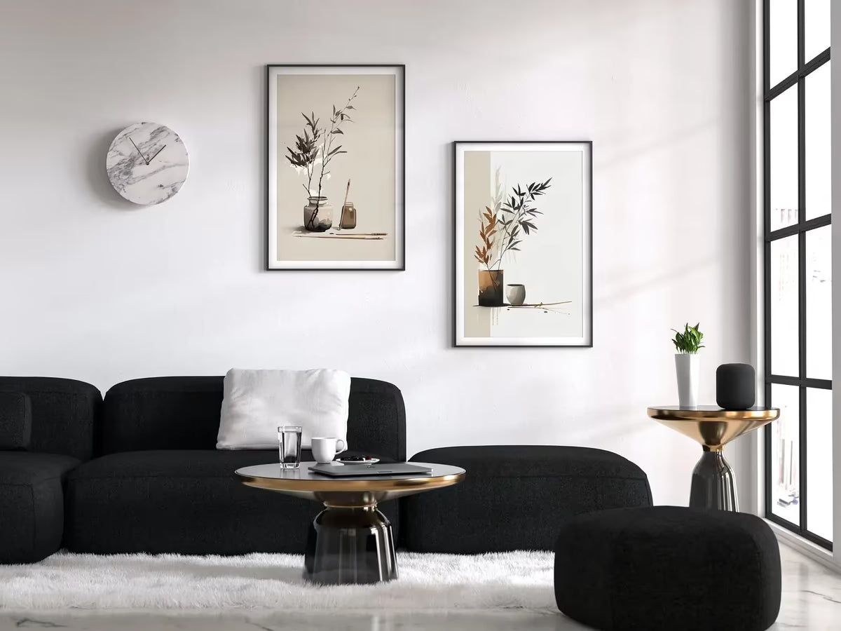 Set of 2 Modern Minimalist Abstract Printable Wall Art. Brown & Beige Wabi Sabi Abstract Prints. Zen Gallery Wall. Neutral Japandi Wall Art – Printable Wall Art Set