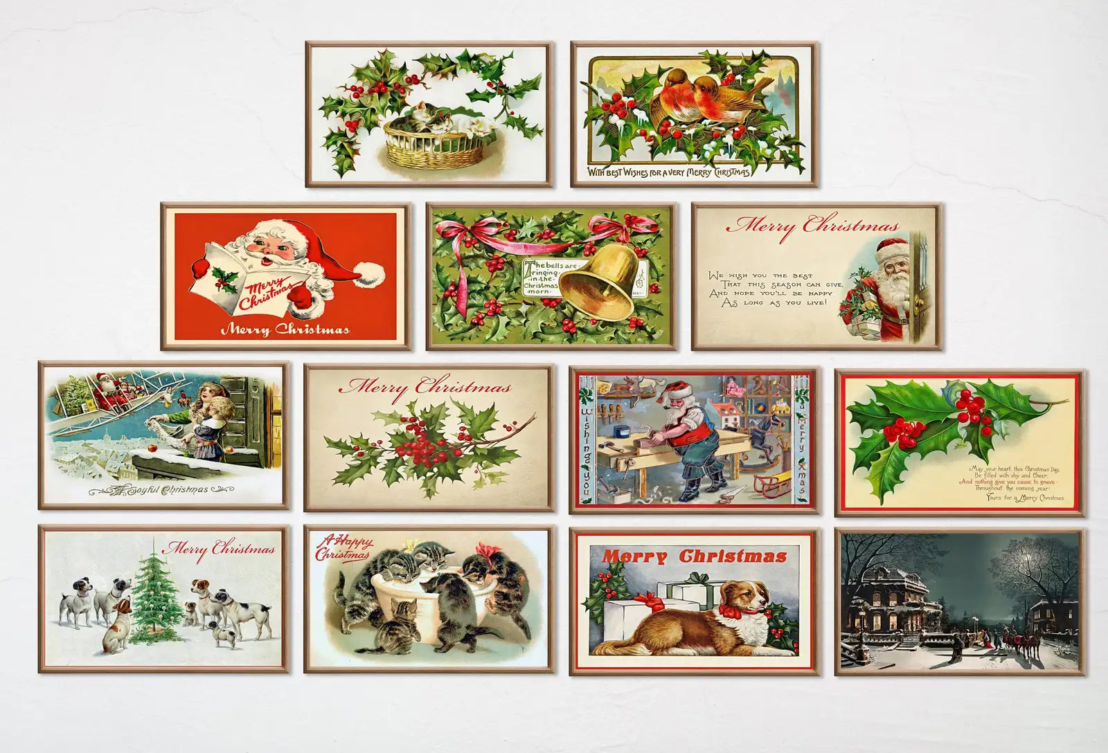 Detail view of artwork from Set of 25 Samsung Frame TV 4K Art. Vintage Christmas Art Digital Collection. Christmas Wall Decor TV Art Set. Instant Download Frame TV Art.