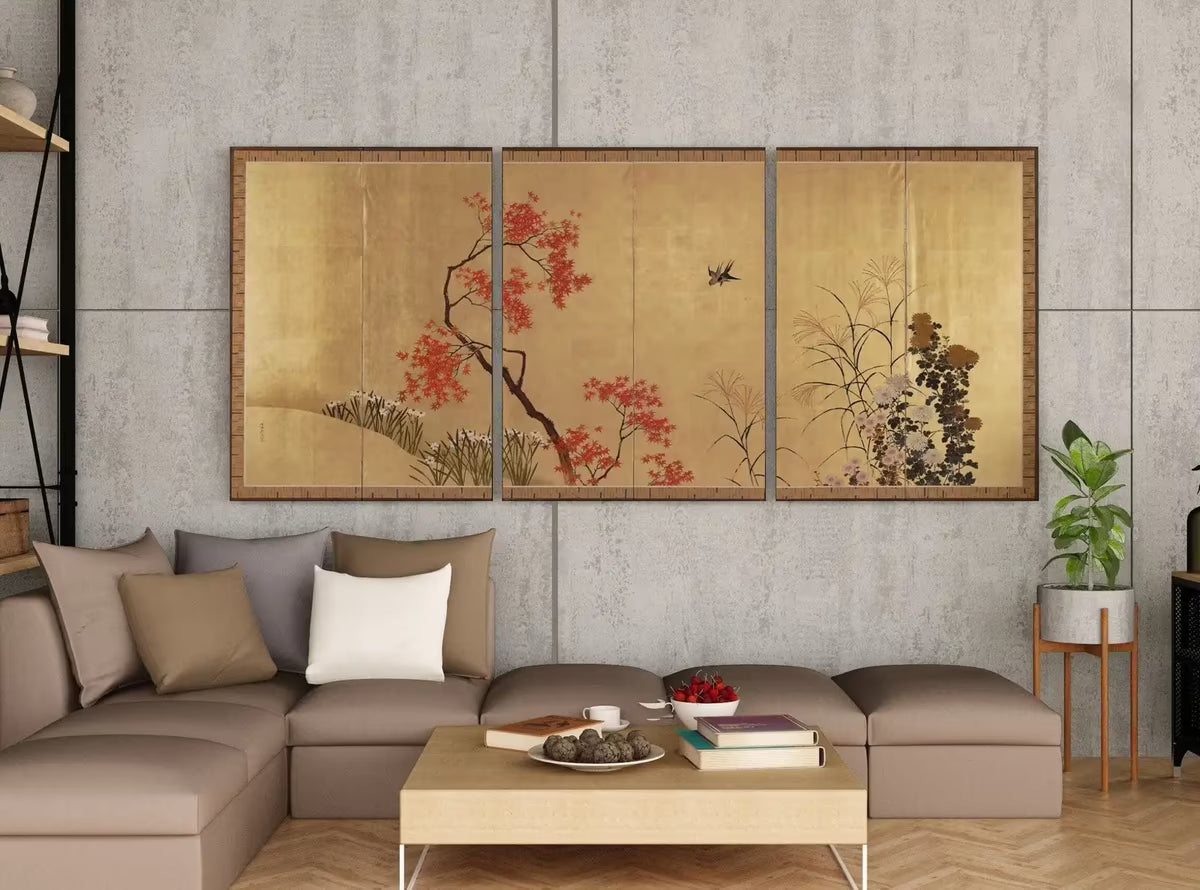 Set of 3 Prints. Birds and Flowers 3 Piece Wall Art. Japanese Print Set. Botanical Vintage Wall Art. Gallery Wall Set. Minimalist Home Decor – Printable Wall Art Set