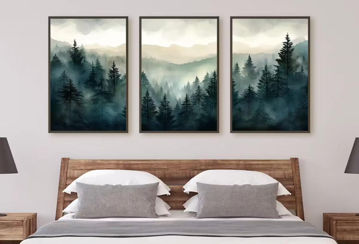 Set of 3 Prints. Watercolor Mountain Prints. Landscape Print Set. Mountain Wall Art. Gallery Wall Set. 3 Piece Wall Art. Modern Home Decor – Printable Wall Art Set
