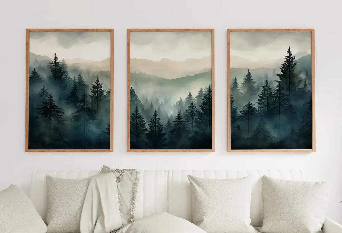 Set of 3 Prints. Watercolor Mountain Prints. Landscape Print Set. Mountain Wall Art. Gallery Wall Set. 3 Piece Wall Art. Modern Home Decor – Printable Wall Art Set