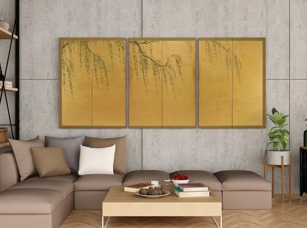 Set of 3 Prints. Willow Branches. 3 Piece Wall Art. Botanical Japanese Print Set. Vintage Wall Art. Gallery Wall Set. Minimalist Home Decor