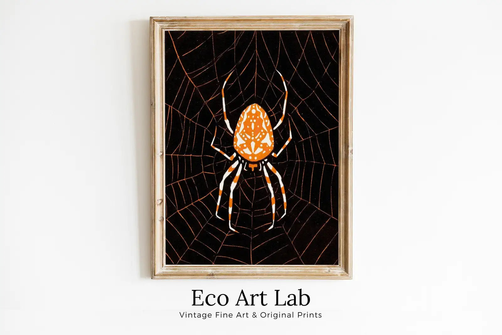 Framed view of Spider Painting Vintage Art Nouveau Print Wall Art. Instant Download Spider Poster Julie De Graag Printable Wall Art. Art Nouveau Poster – printable wall art digital download.