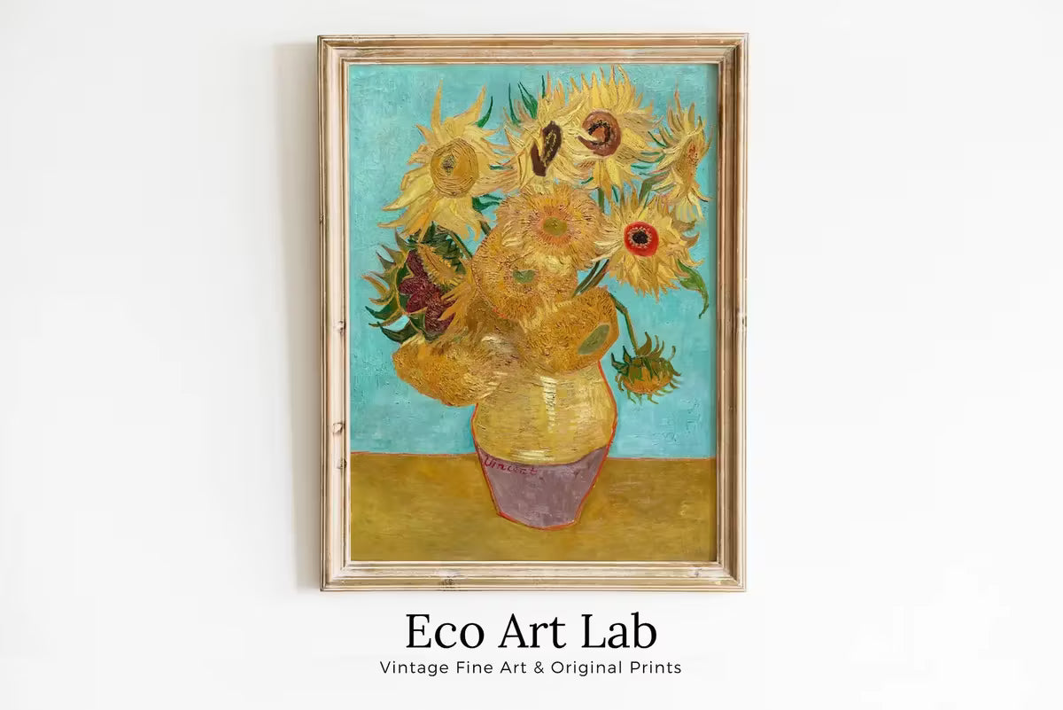 Sunflowers Painting Famous van Gogh Art Print. Instant Download Printable van Gogh Fine Art Vase With Twelve Sunflowers Vintage Painting. – Printable Wall Art