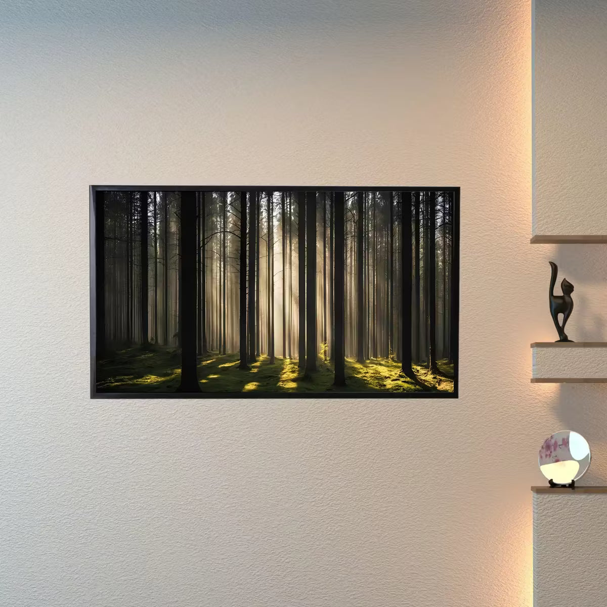 Sunlight Forest Art For Frame TV. Dense Green 4K Nature Scene. Outdoor Landscape Digital Artwork – Frame TV  Art