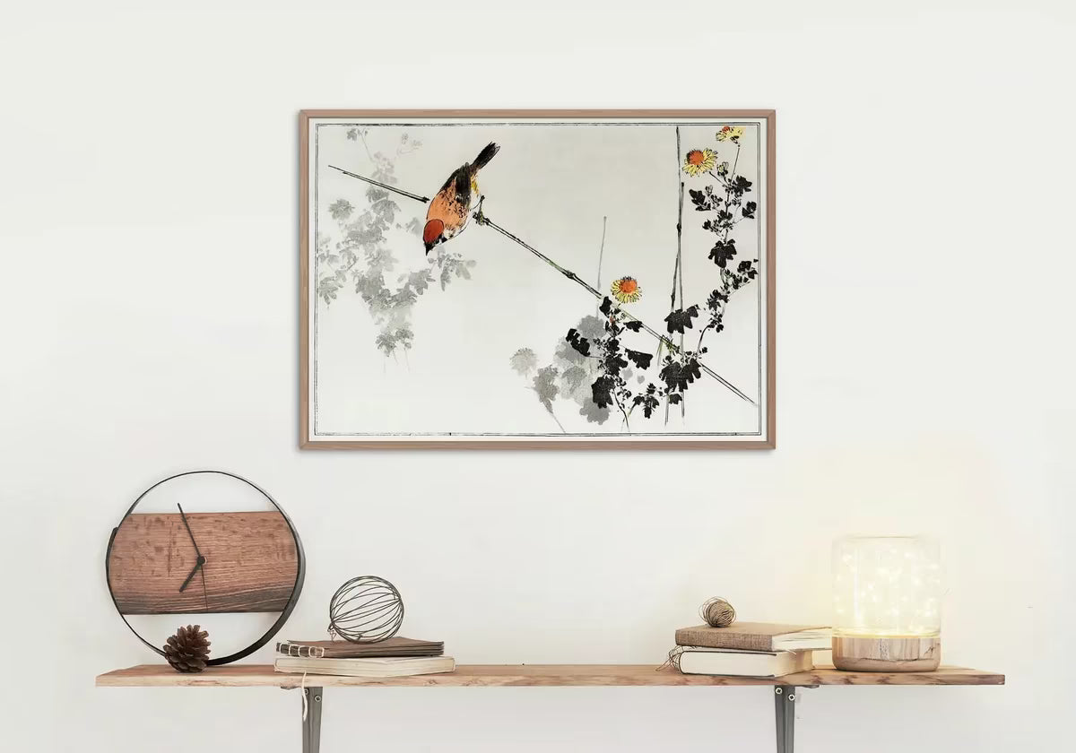 Swallow Bird illustration Vintage Japanese Painting. Japanese Wall Art Printable Poster. 19th Century Japanese Vintage Wall Art, Bird Art – Printable Wall Art
