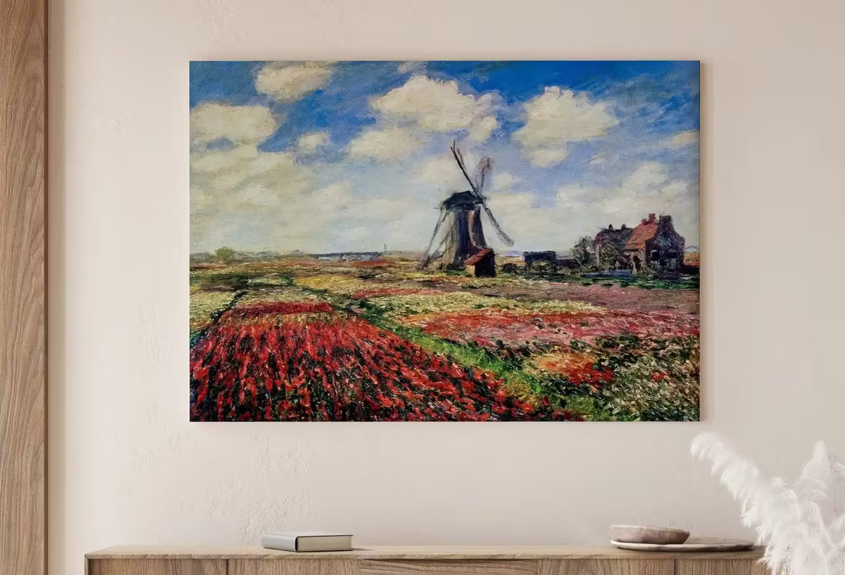 Tulip Fields With Windmill Famous Claude Monet Painting. Instant Download Vintage Decor. Monet Botanical Printable Wall Art. Vintage Decor – Printable Wall Art