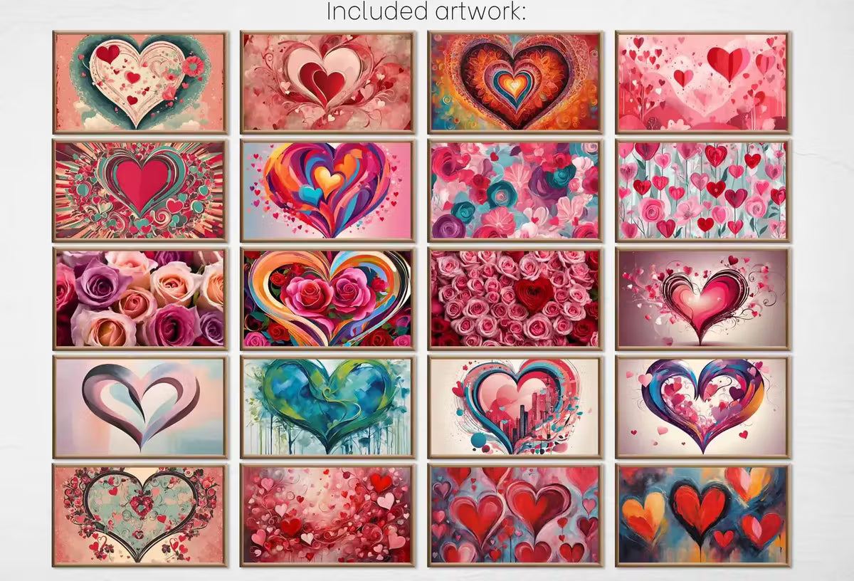 Valentines Day Decor. Set of 40 Samsung Valentines Frame TV 4K Art. Love and Romantic TV Art. Instant Download – Frame TV Art Set