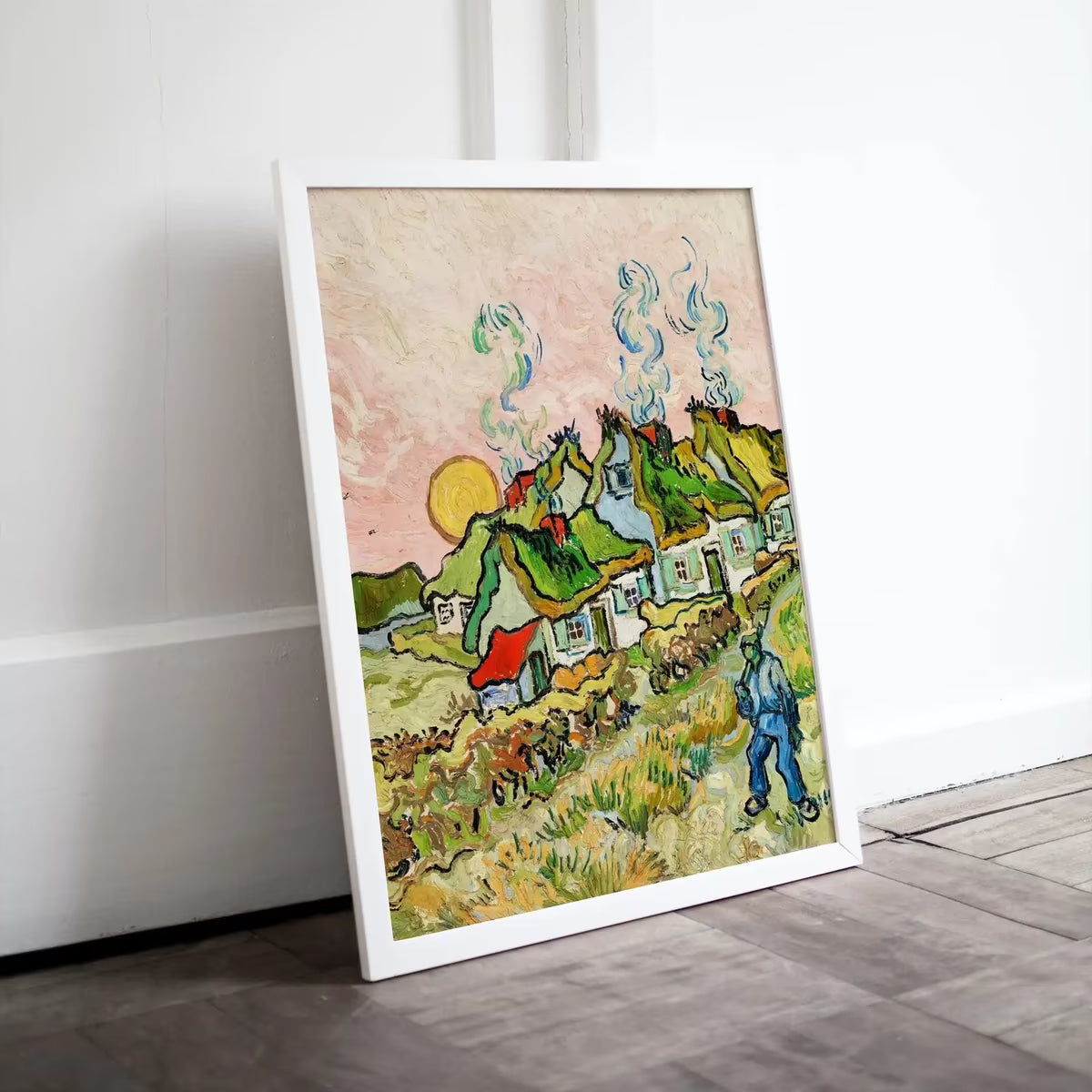 Van Gogh Houses and Figure Painting Printable Famous Print. Instant Download. Farmhouse van Gogh Print. Vintage Fine Art  – Printable Wall Art
