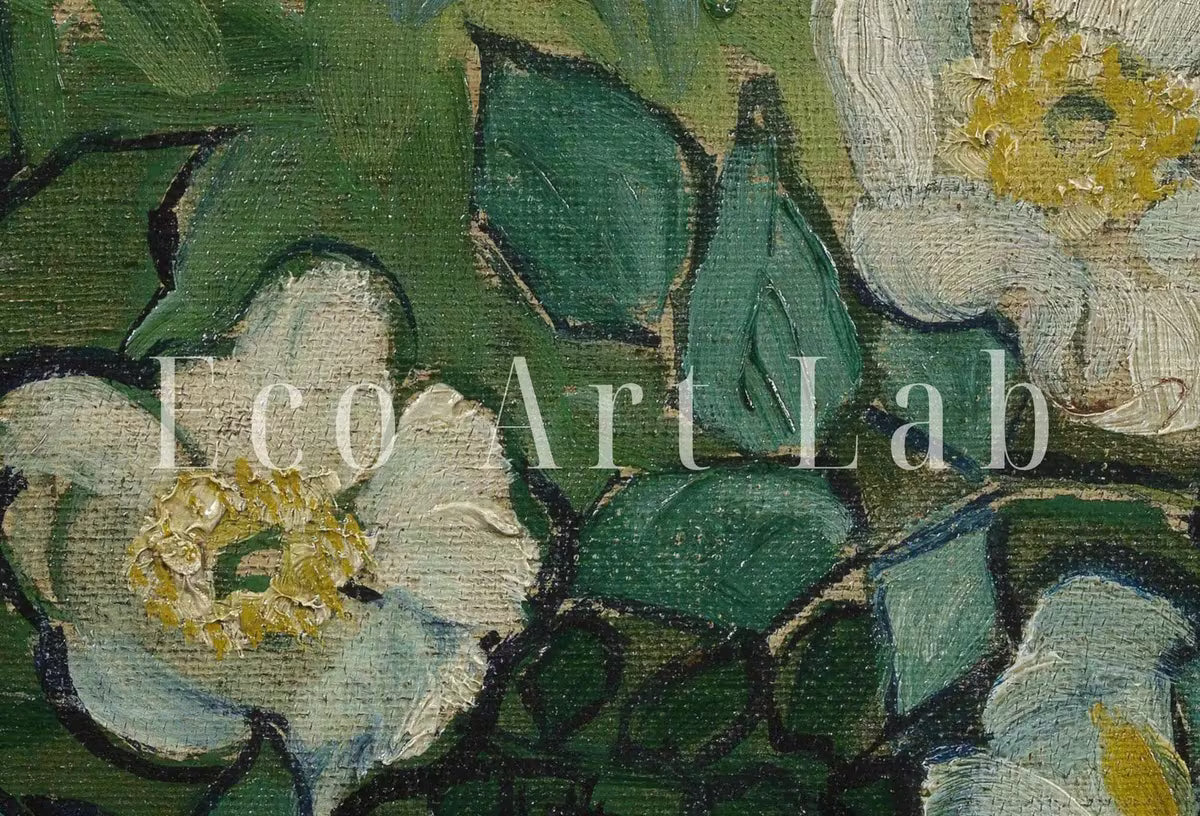 van Gogh Wild Roses Famous Painting Art Print. Instant Download Printable van Gogh Fine Art. Vintage Botanical Art. White Roses Painting – Printable Wall Art