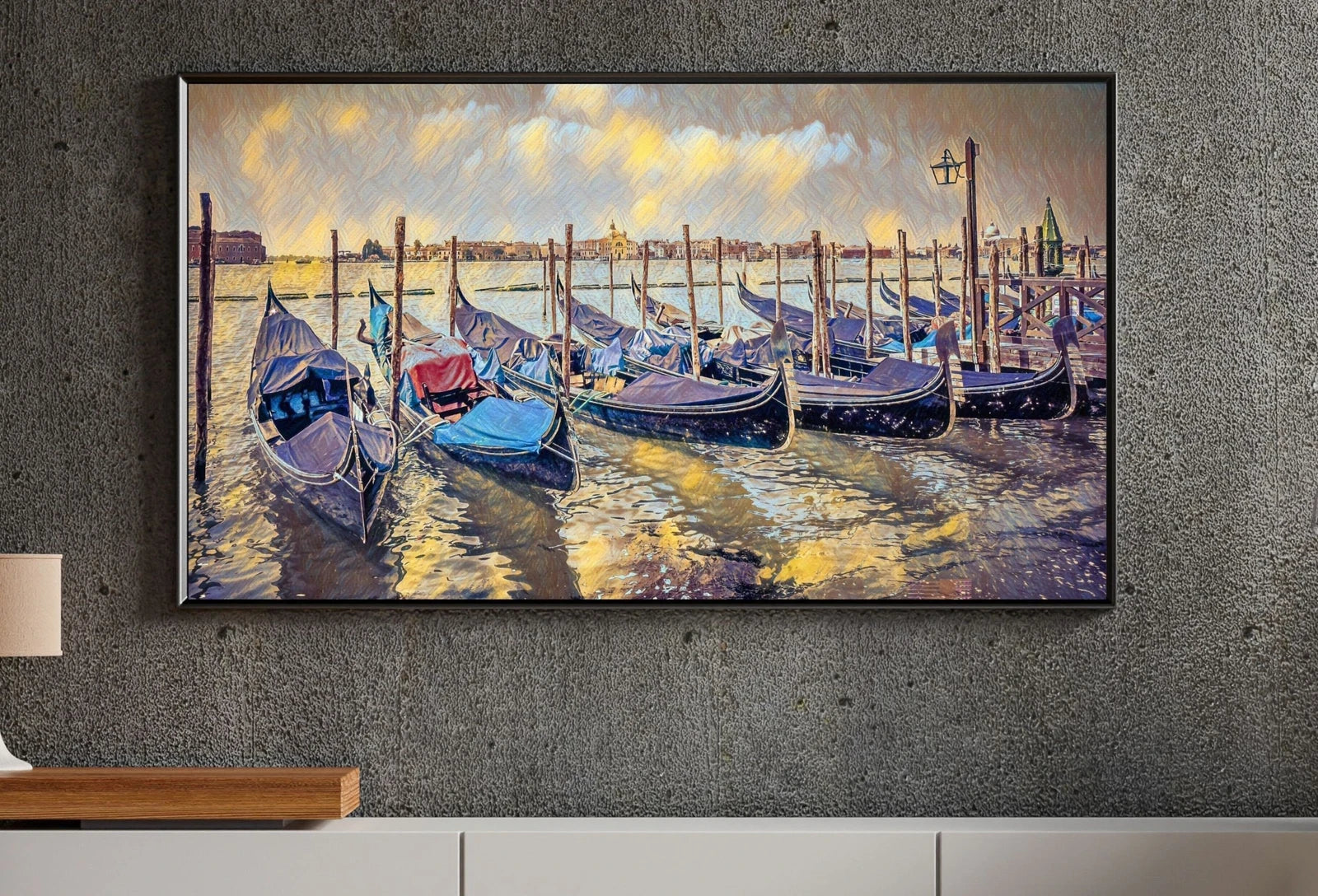 Second included artwork preview from Venice Gondolas on Canal Landscape Painting, Frame TV Art Digital Download, Digital Art for Tv, Colorful Art for Frame TV featuring various scenes.