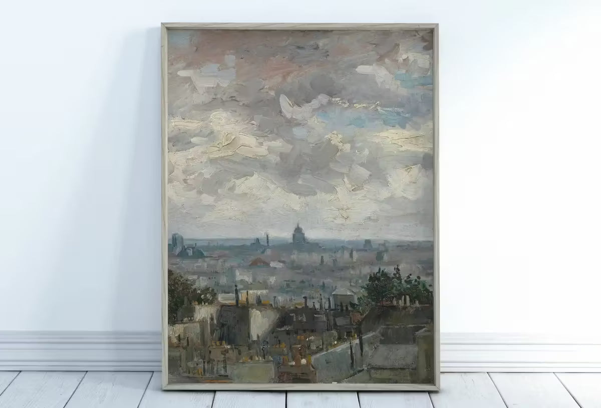 View of Paris Vincent van Gogh Printable Famous Oil Painting. Instant Download van Gogh Print European Landscape Vintage Wall Decor Fine Art – Printable Wall Art