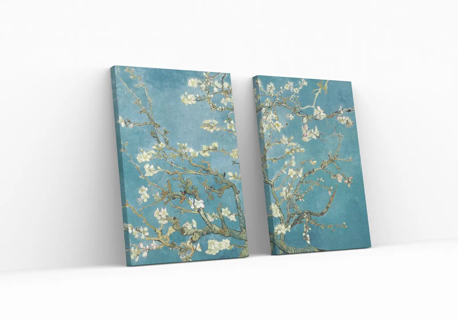 Framed view of Vincent van Gogh Almond Blossom. Set of 2 Prints. Printable Famous Fine Art Prints. Instant Download. Vintage Botanical 2 Piece Wall Art – printable wall art digital download.