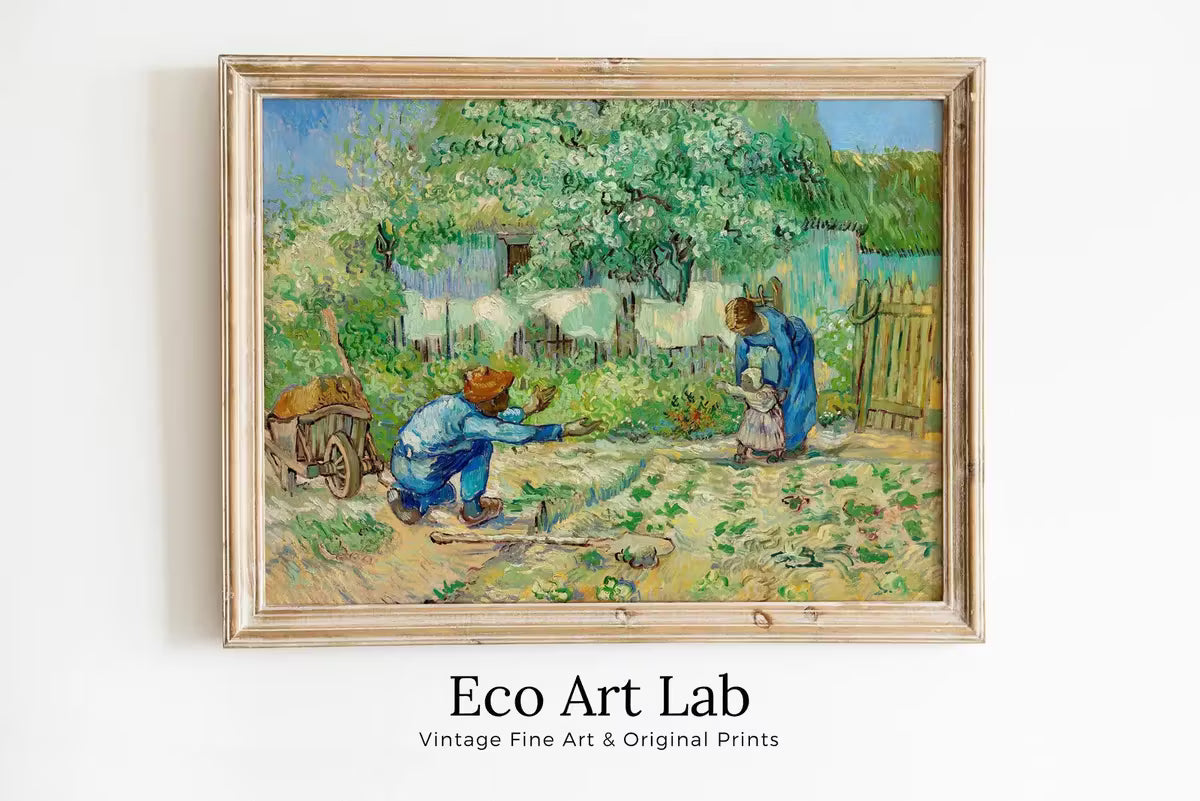 Vincent van Gogh "First Steps" Painting Printable Famous Art Print. Instant Download Farmhouse van Gogh Vintage Fine Art  – Printable Wall Art