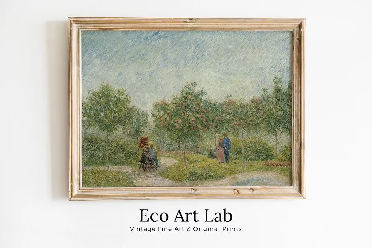 Vincent van Gogh Garden with Lovers Famous Painting. Instant Download Vintage Art. Van Gogh Botanical Printable Art. Vintage Floral Poster – Printable Wall Art