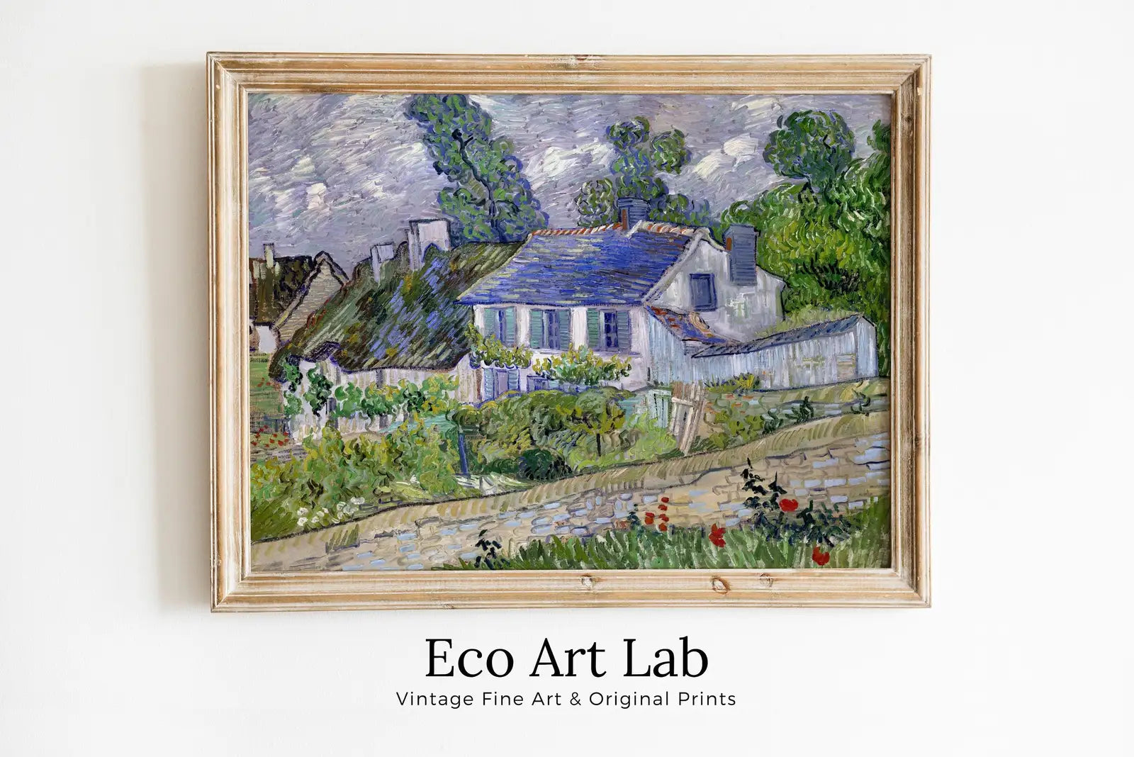 Vincent van Gogh Houses at Auvers Painting Printable Famous Art. Instant Download Farmhouse van Gogh Vintage Fine Art Digital Download – Printable Wall Art Digital Download – Digital Download