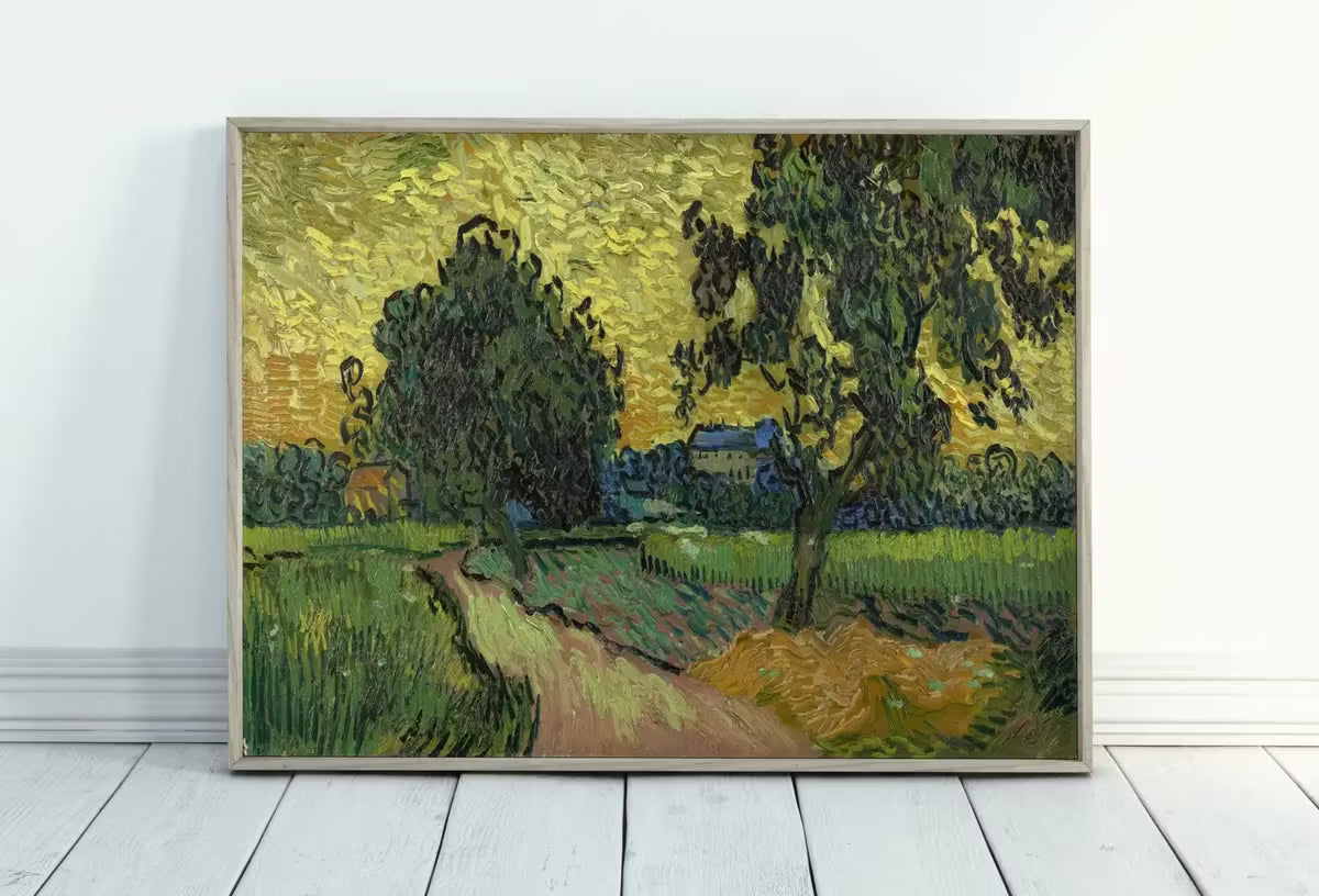 Vincent van Gogh Landscape at Twilight. Printable Famous Art Print. Instant Download van Gogh Print. Vintage Art. Country Landscape Painting – Printable Wall Art