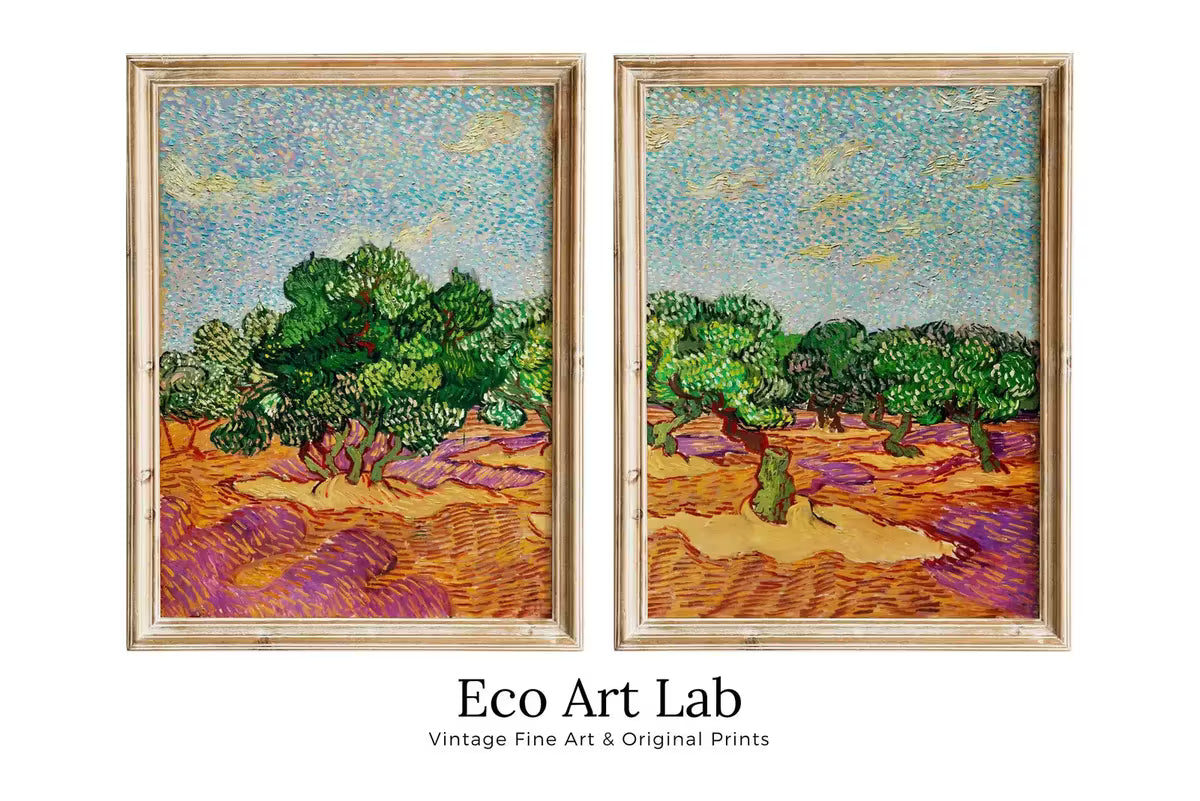 Vincent van Gogh Olive Trees Landscape Printable Famous Art. Set of 2 Prints. Instant Download van Gogh Print. Vintage Spring Painting – Printable Wall Art Set