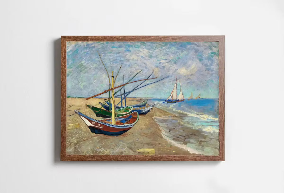 Vincent van Gogh Print Fishing Boats on the Beach Printable Famous Art Print. Instant Download van Gogh Vintage Painting Nautical Wall Decor – Printable Wall Art
