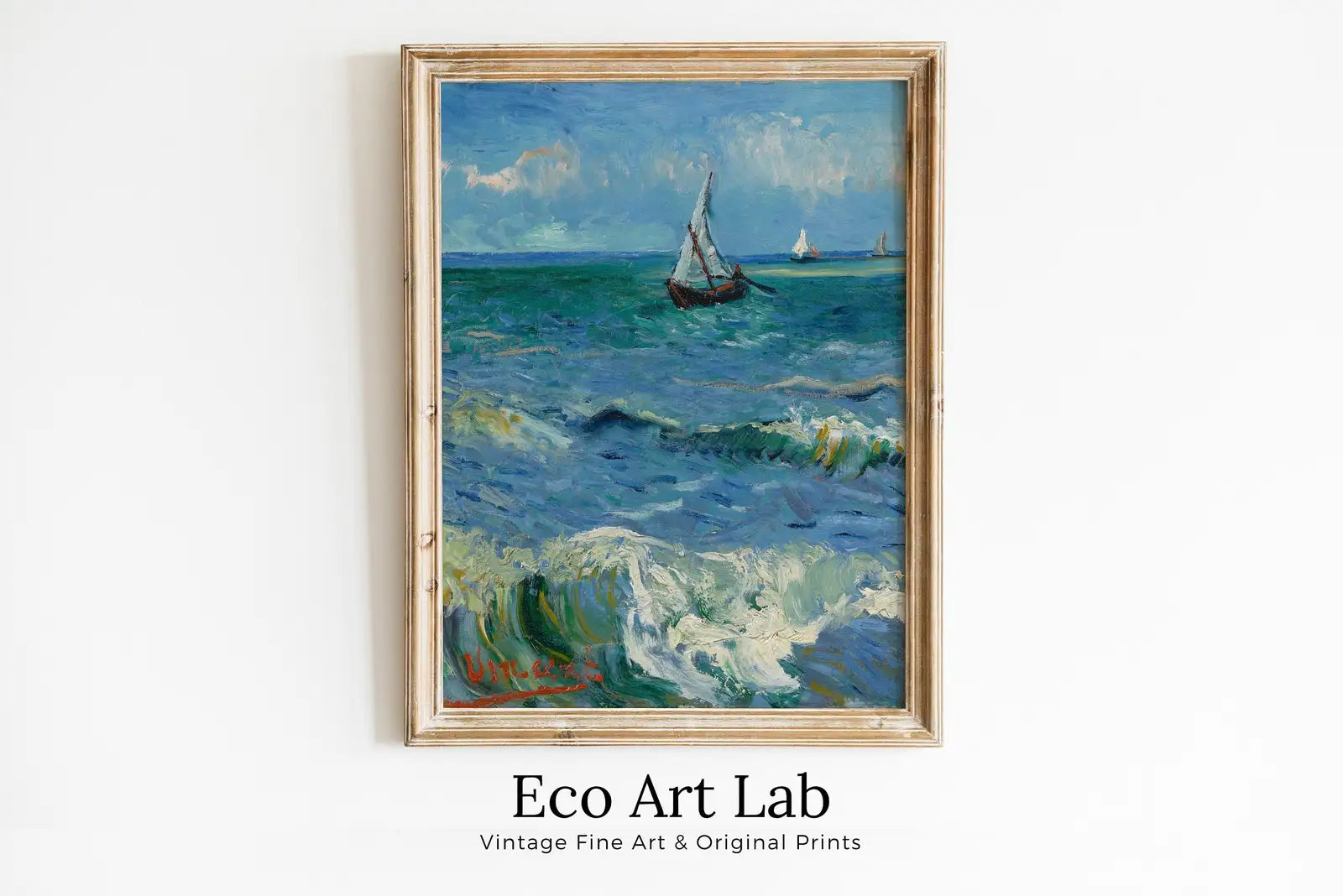 Vincent van Gogh Seascape with Boats. Printable Famous Art Print. Instant Download van Gogh Print. Vintage Nautical Painting. Fine Art Print – Printable Wall Art Digital Download