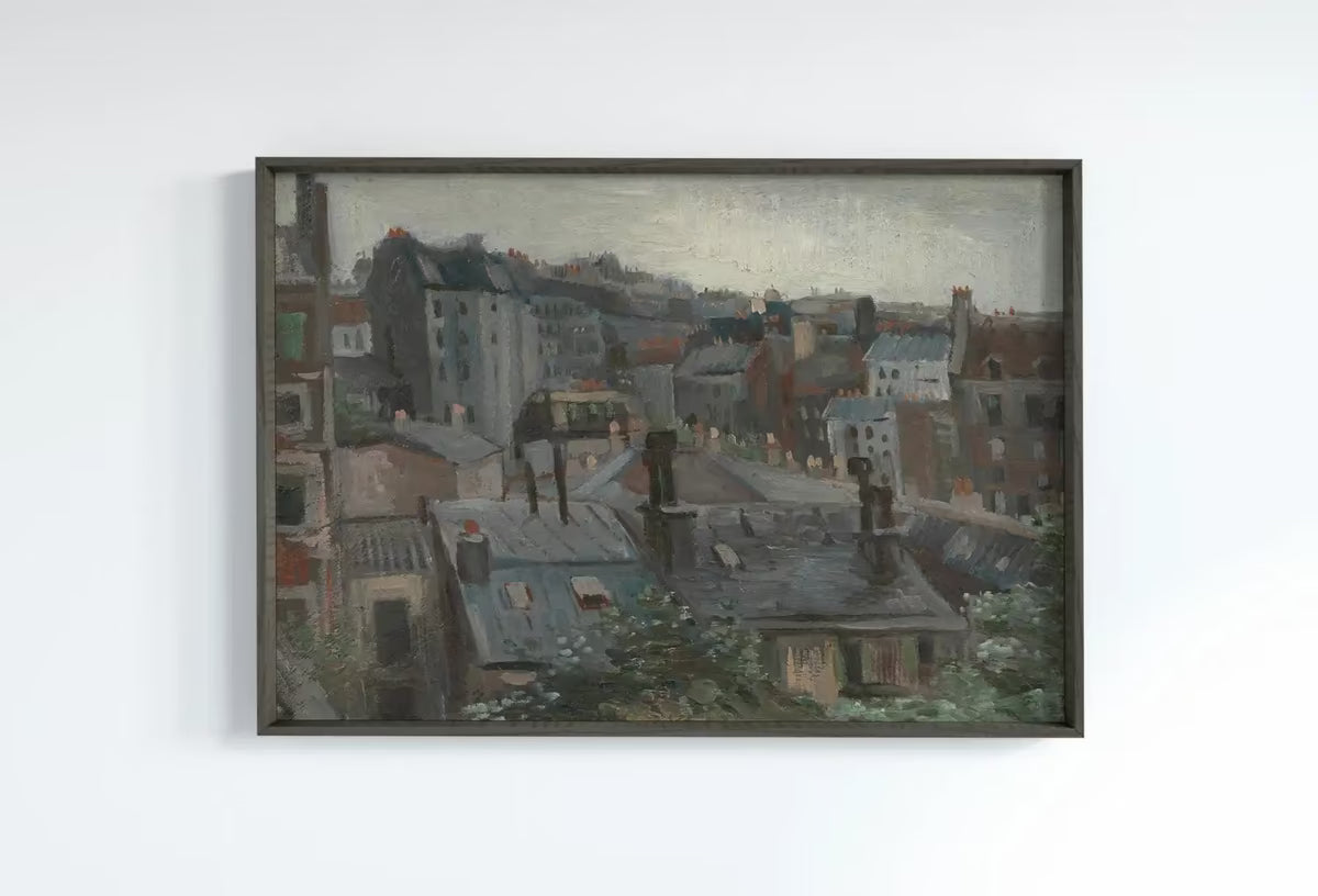 Vincent van Gogh View from Vincent's Studio. Famous Printable Oil Painting. Instant Download. van Gogh Paris Cityscape Vintage Fine Art – Printable Wall Art
