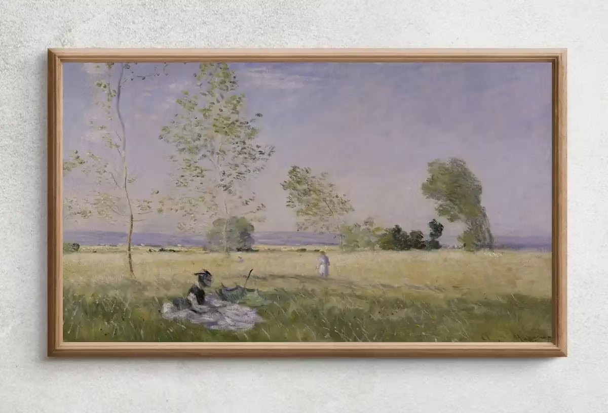 Vintage Frame TV Claude Monet. Meadow at Bezons. Summer Landscape Painting. Monet 4K painting for Samsung Frame TV. Instant Download – Frame TV  Art