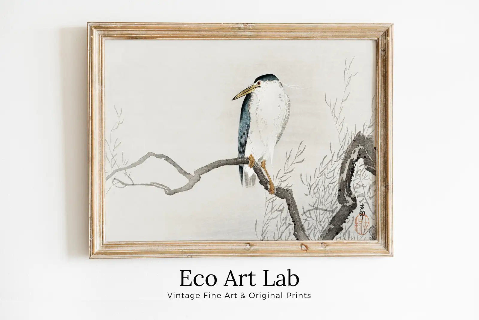 Vintage Japanese Painting. Quack on Erratic Branch. Japanese Wall Art Printable Poster. 19th Century Japanese Vintage Wall Art, Bird Art – Printable Wall Art Digital Download