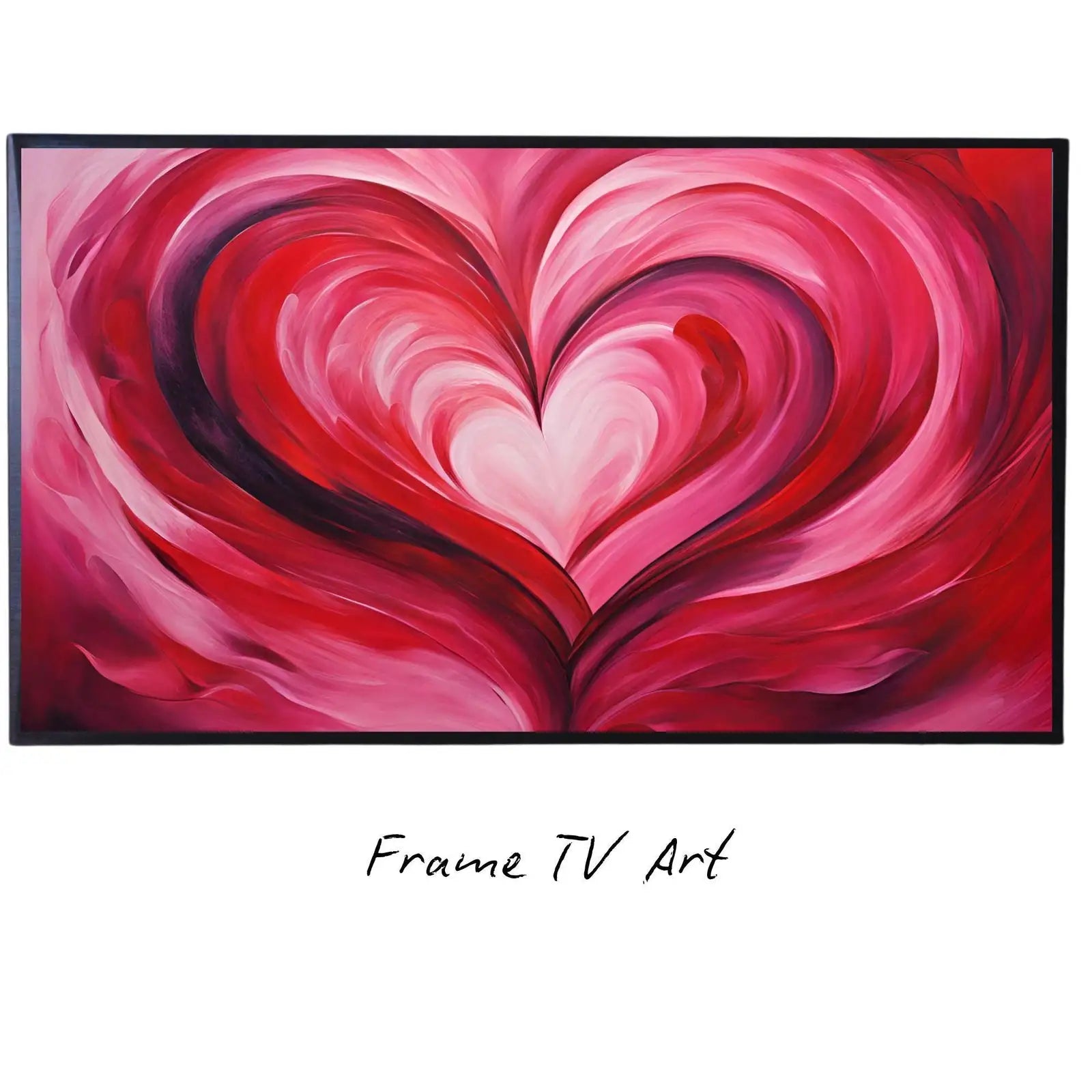 Vintage Rose Art For Frame TV. Romantic Home Design For Valentine's Day Decor. Floral Love Theme Wall Decor displayed on Samsung Frame TV on a living room wall.