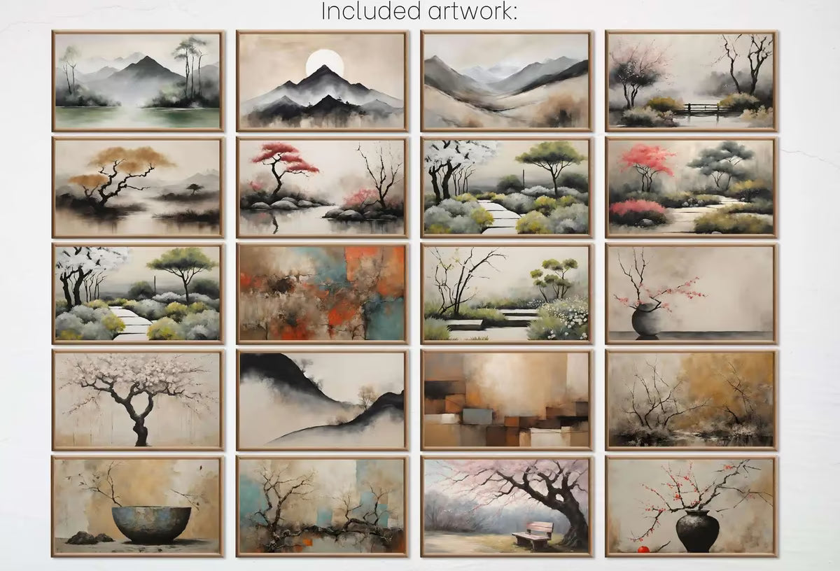 Wabi Sabi Frame TV Art – Japandi Wall Art – Minimalist Neutral TV Art Set – Wabisabi Japanese Art for Samsung Frame TV – 4K 8K Download – Frame TV Art Set