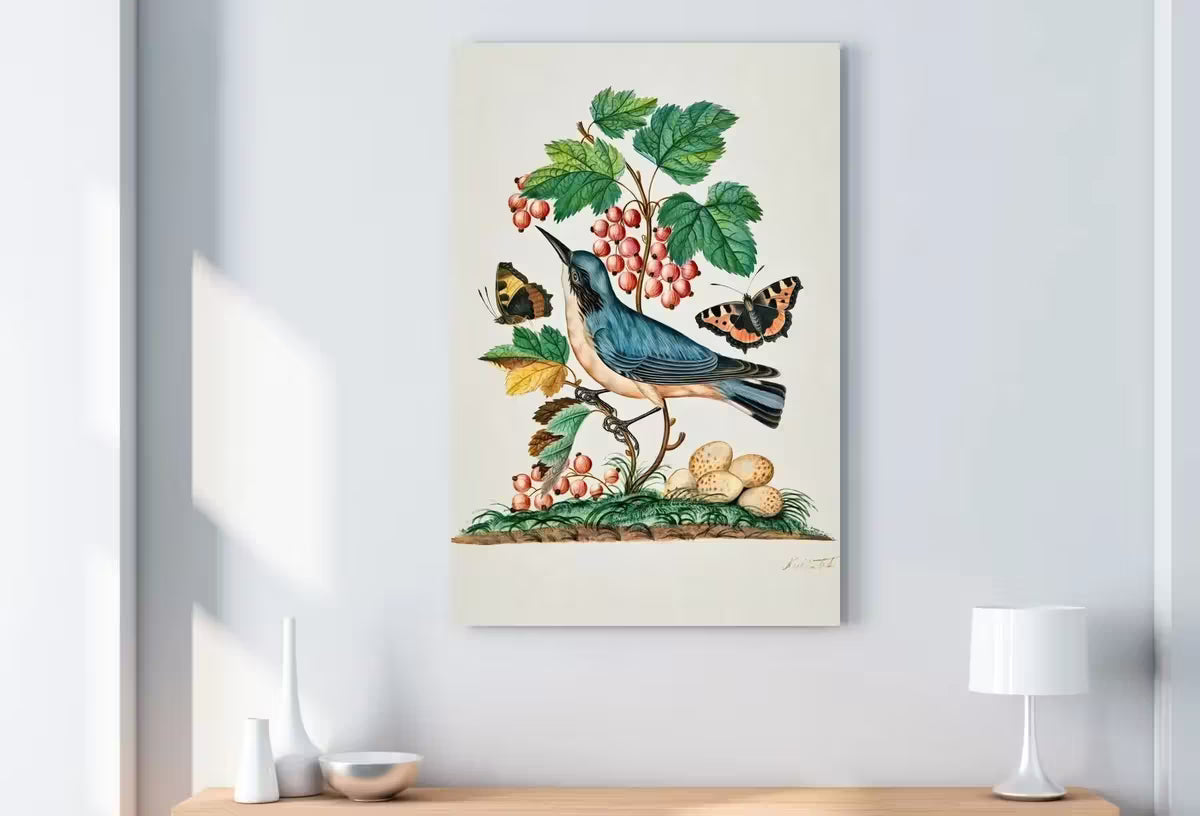 Warbler Wall Art Poster Vintage Butterfly Print, Botanical Prints Flowers and Bird Decor, Flower Market Print, Digital Printable Wall Art – Printable Wall Art