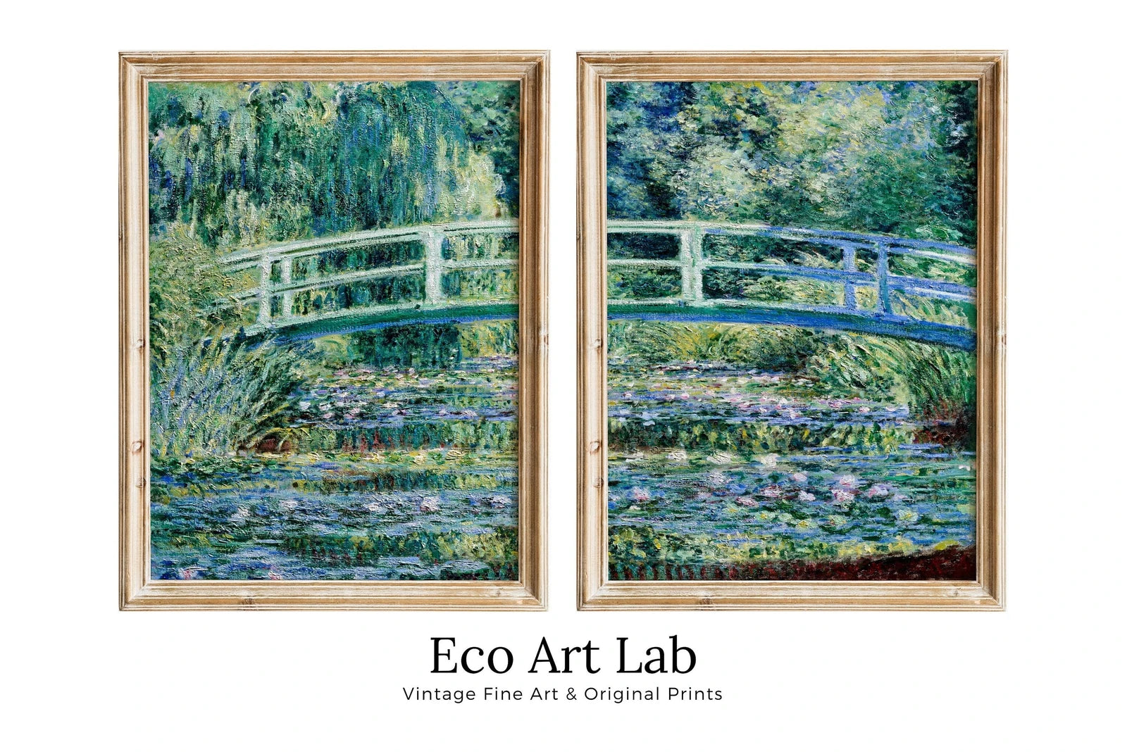 Water Lilies & Bridge by Claude Monet Set of 2 Prints. Printable Famous Fine Art Prints. Instant Download Vintage Painting. 2 Piece Wall Art – Printable Wall Art Set (Digital Download) – Digital Download