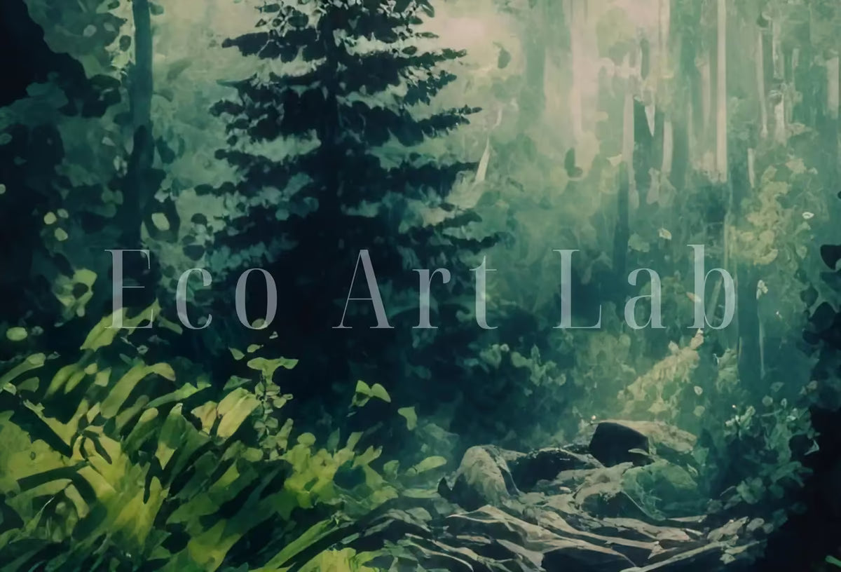 Watercolor Dense Forest Landscape Printable. Printable Wall Art. Set of 3 Prints. Green Forest Trees Painting. Nature Decor. Forest Art – Printable Wall Art Set