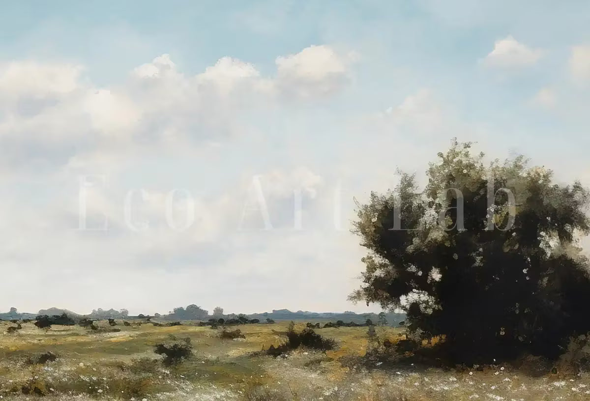 Wildflower Field Printable Art | Landscape Oil Painting | Country Field Wall Art | Vintage Landscape Art Print |  – Printable Wall Art