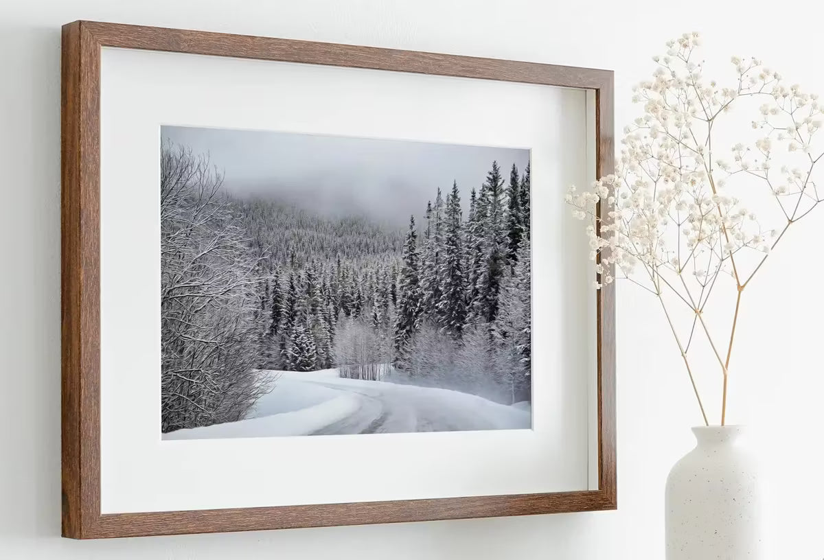 Winter Forest Trail Landscape Digital Painting. Printable Wall Art. Home or Office Decor. Nature Print Digital Winter Art. Instant Download – Printable Wall Art