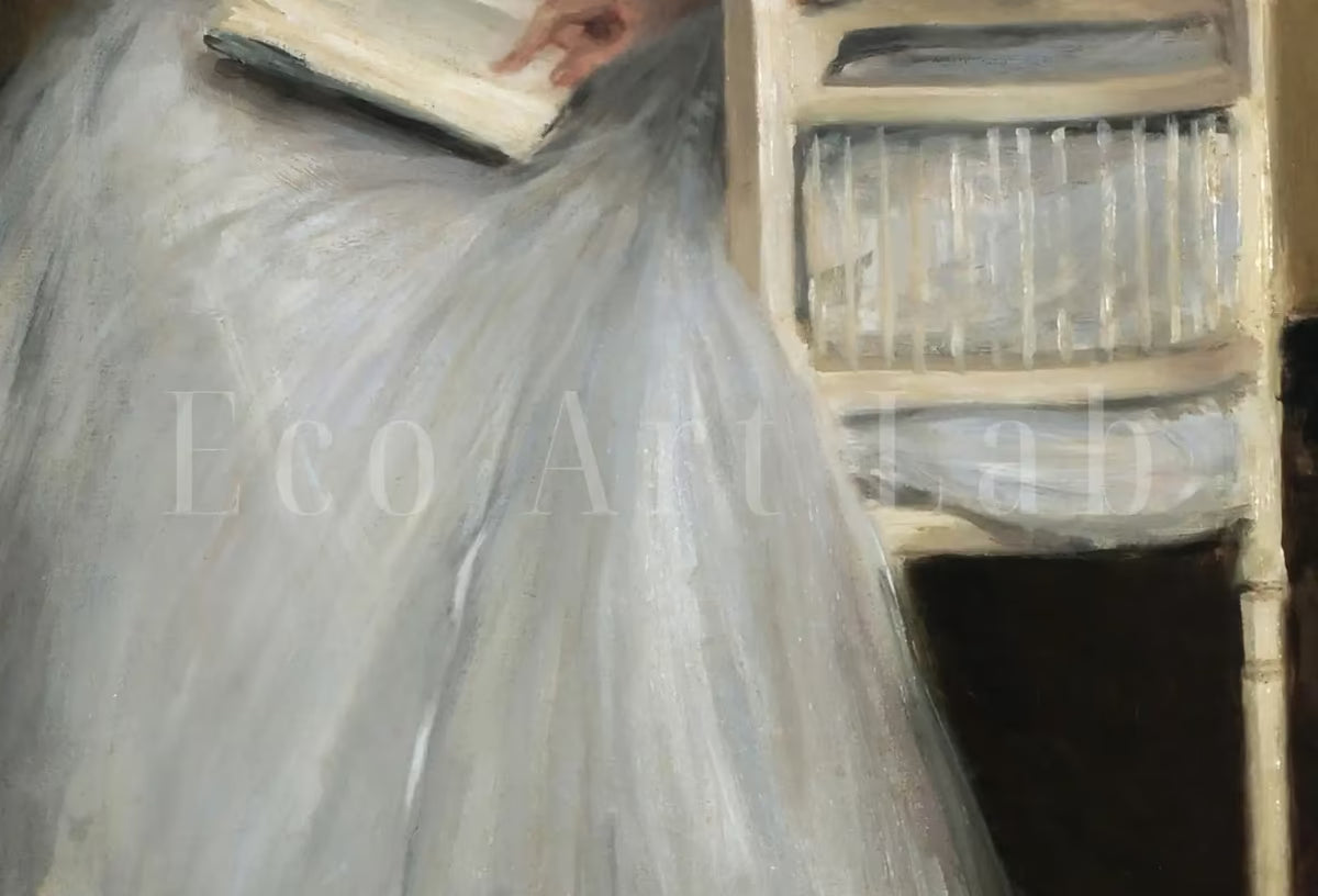 Woman Reading Art Print | Victorian Painting | Moody Portrait Woman Painting | Vintage Dark Academia Digital Printable | Antique Wall Decor – Printable Wall Art