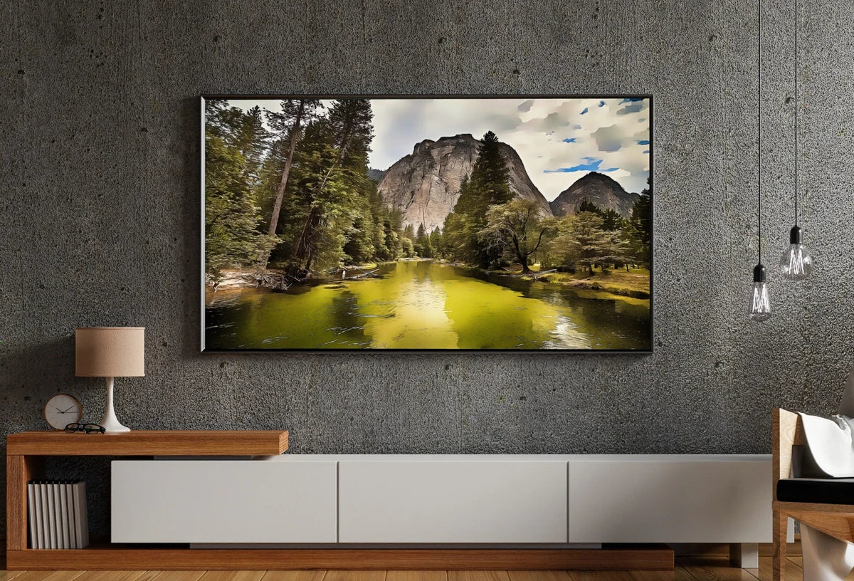 Detail view of artwork from Yosemite National Park Frame TV Art, Digital Download Mountain Wall Art, Artwork for The Frame TV, Landscape Art for Samsung Frame. (variation 2)
