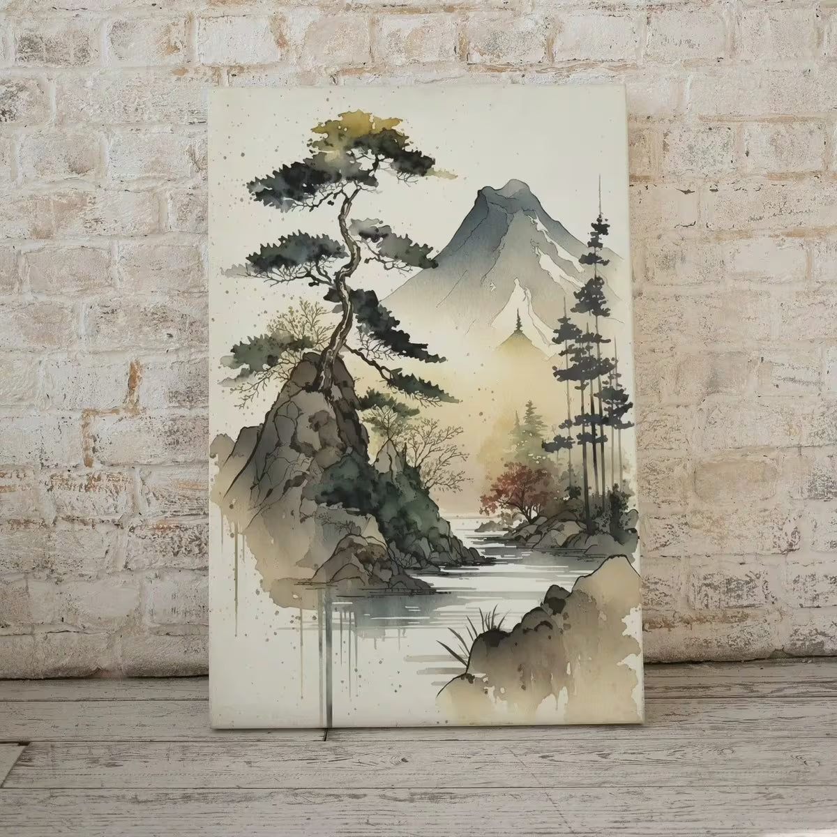 Zen Printable Nature Art. Abstract Forest & Mountain Watercolor Painting. Colorful Forest Landscape. Mountain Forest Art. Printable Wall Art – Printable Wall Art