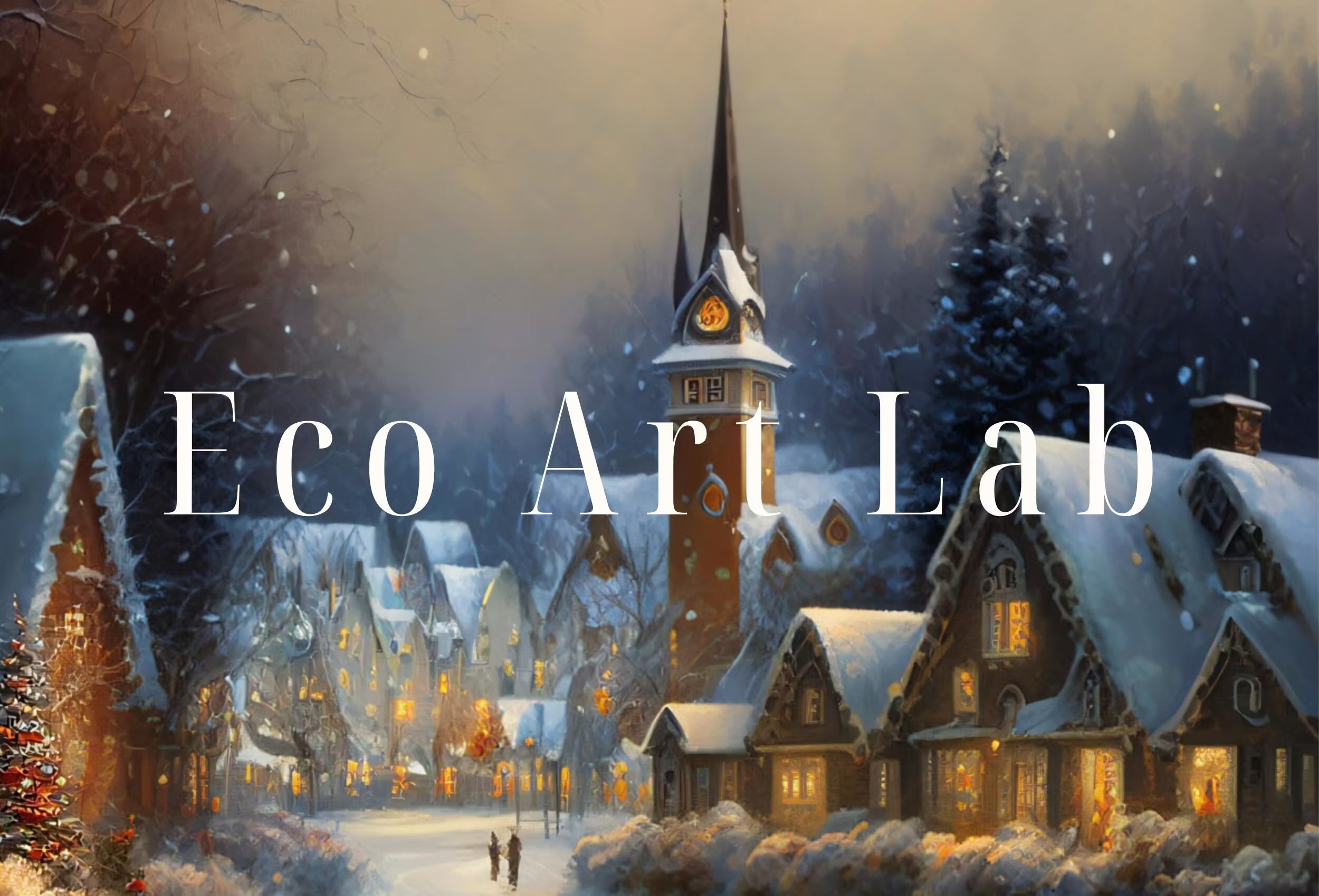 Samsung Frame TV Art 4K Christmas Village | Vintage Holiday Scene Frame TV Art | Winter Town Landscape Painting | Frame TV Digital Download