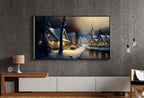 Samsung Frame TV Art 4K Christmas Village | Vintage Holiday Scene Frame TV Art | Winter Town Landscape Painting | Frame TV Digital Download